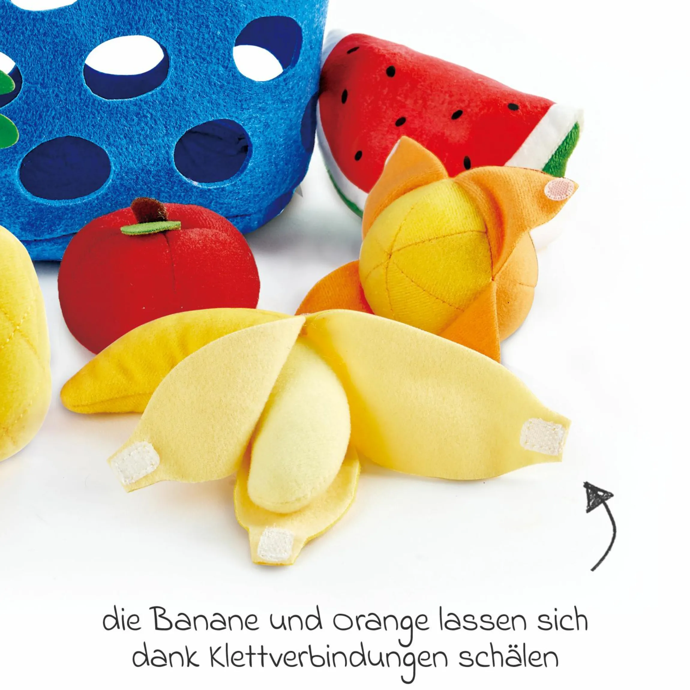 Spiellebensmittel Obstkörbchen - aus weichen Stoffen