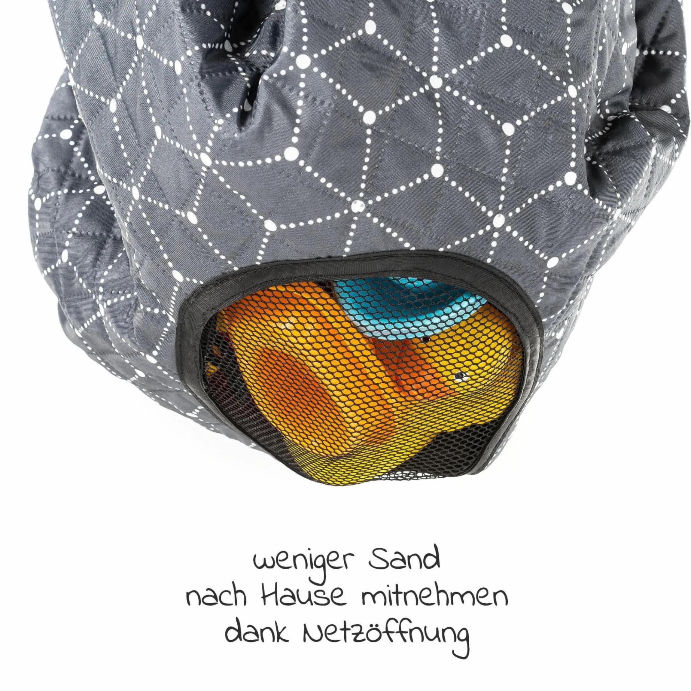 Spielplatzdecke 2in1 - Tasche und Unterlage - Grau Weiß
