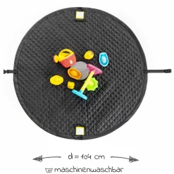 Spielplatzdecke 2in1 - Tasche und Unterlage - Grau Weiß