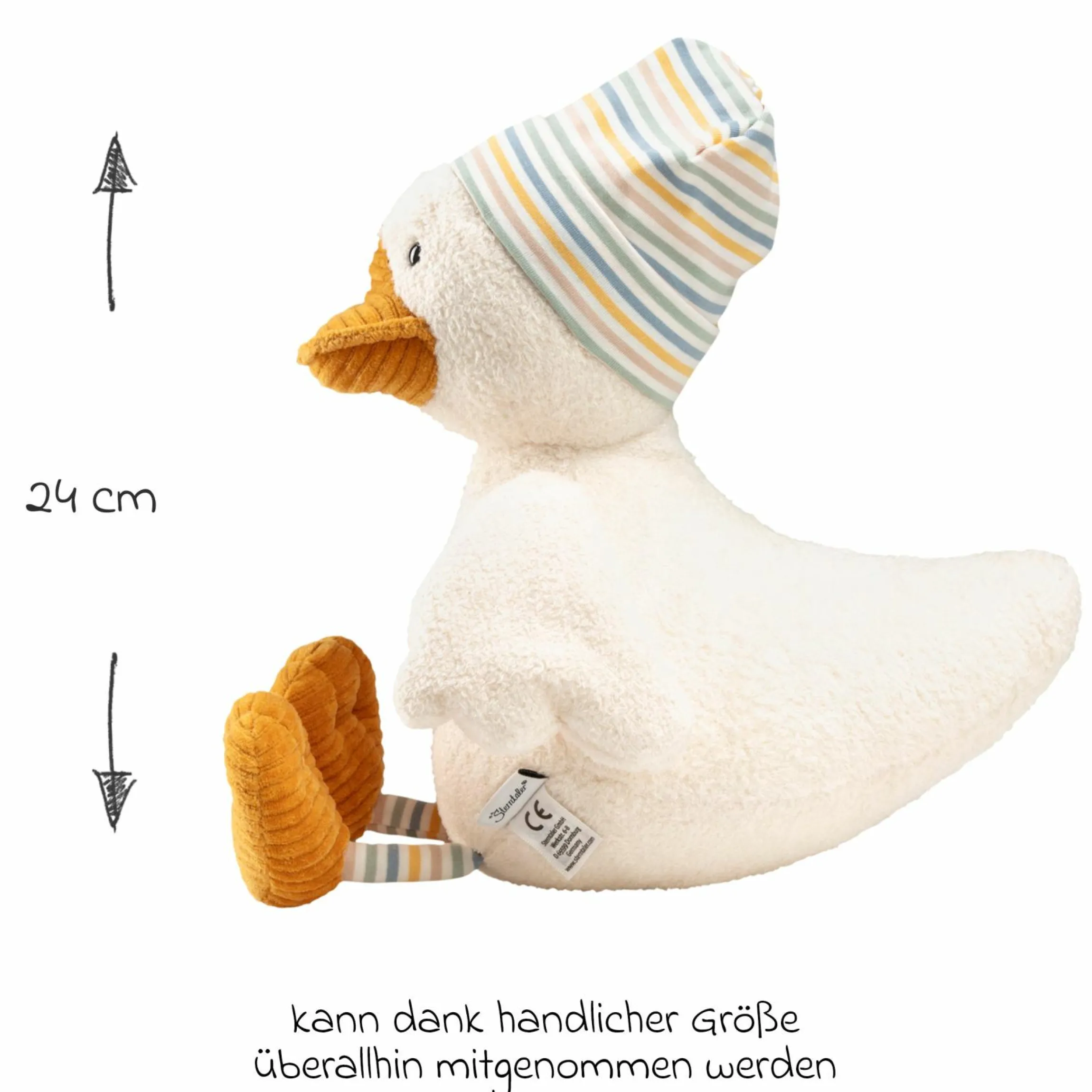Spieltier / Rassel 24 cm - Ente Edda