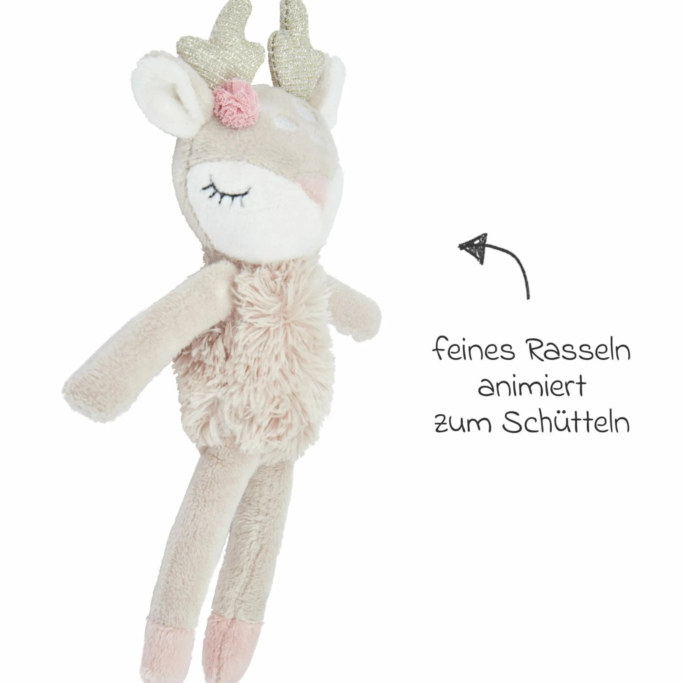 Spieltier mit Rassel - Reh Ella