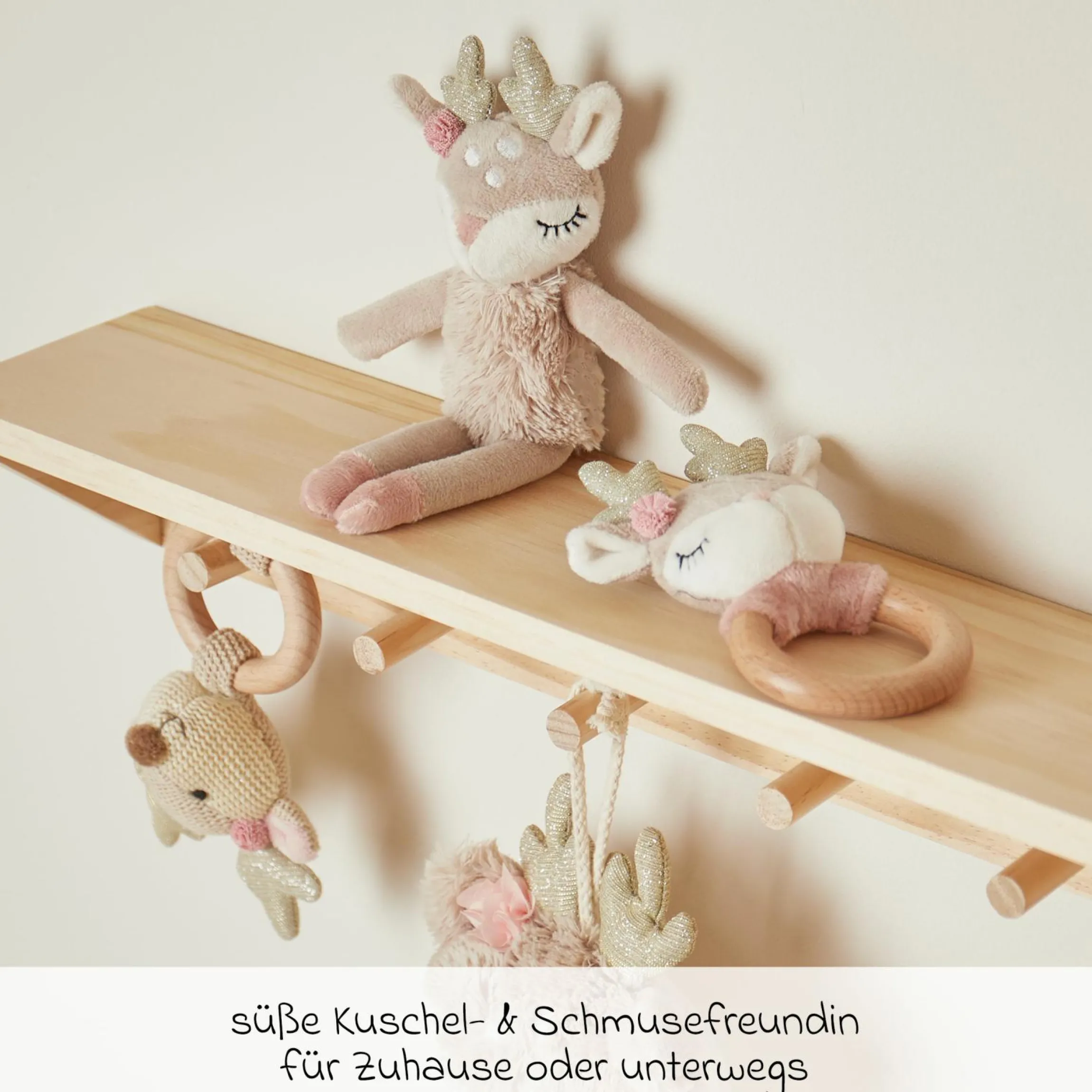Spieltier mit Rassel - Reh Ella
