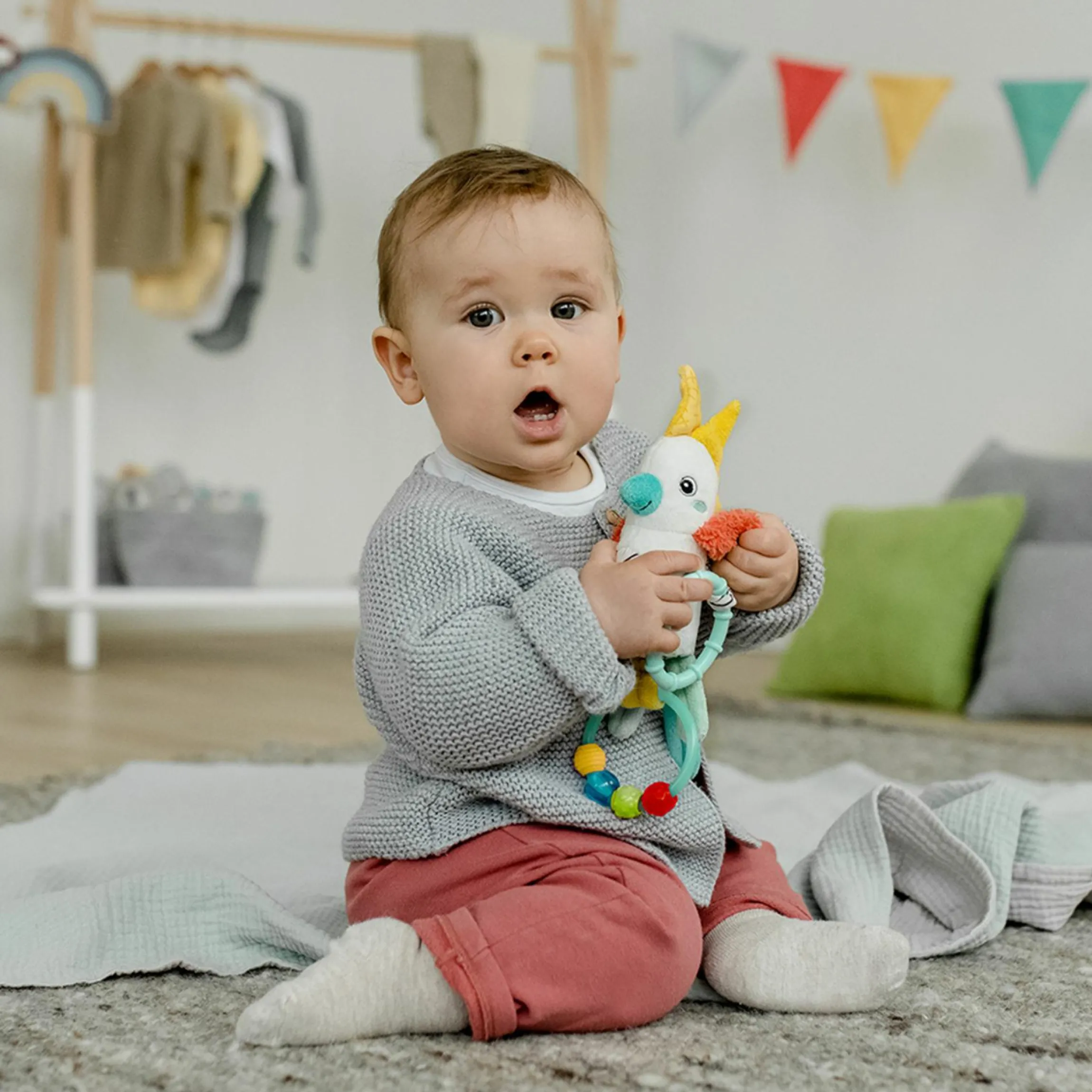 Spieltier zum Aufhängen Zwitscher-Vogel 23 cm - DoBabyDoo