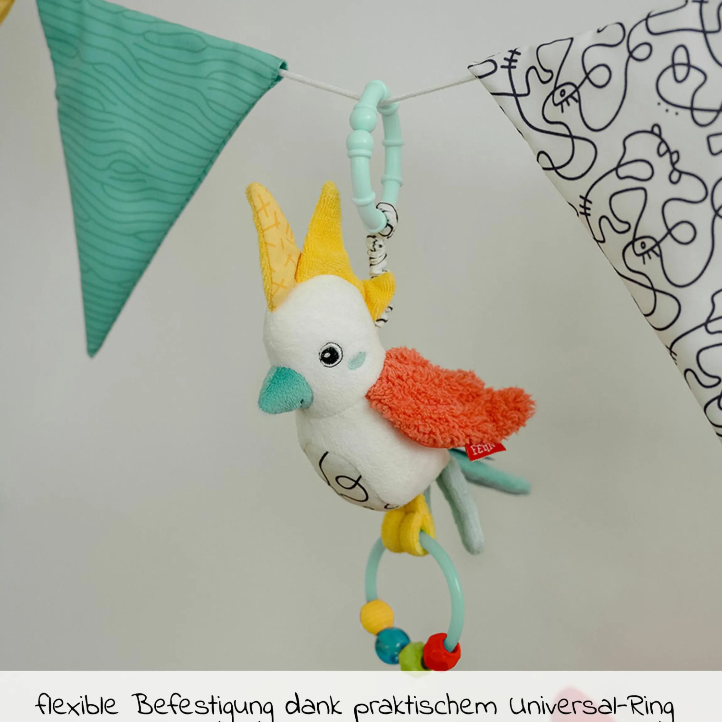 Spieltier zum Aufhängen Zwitscher-Vogel 23 cm - DoBabyDoo