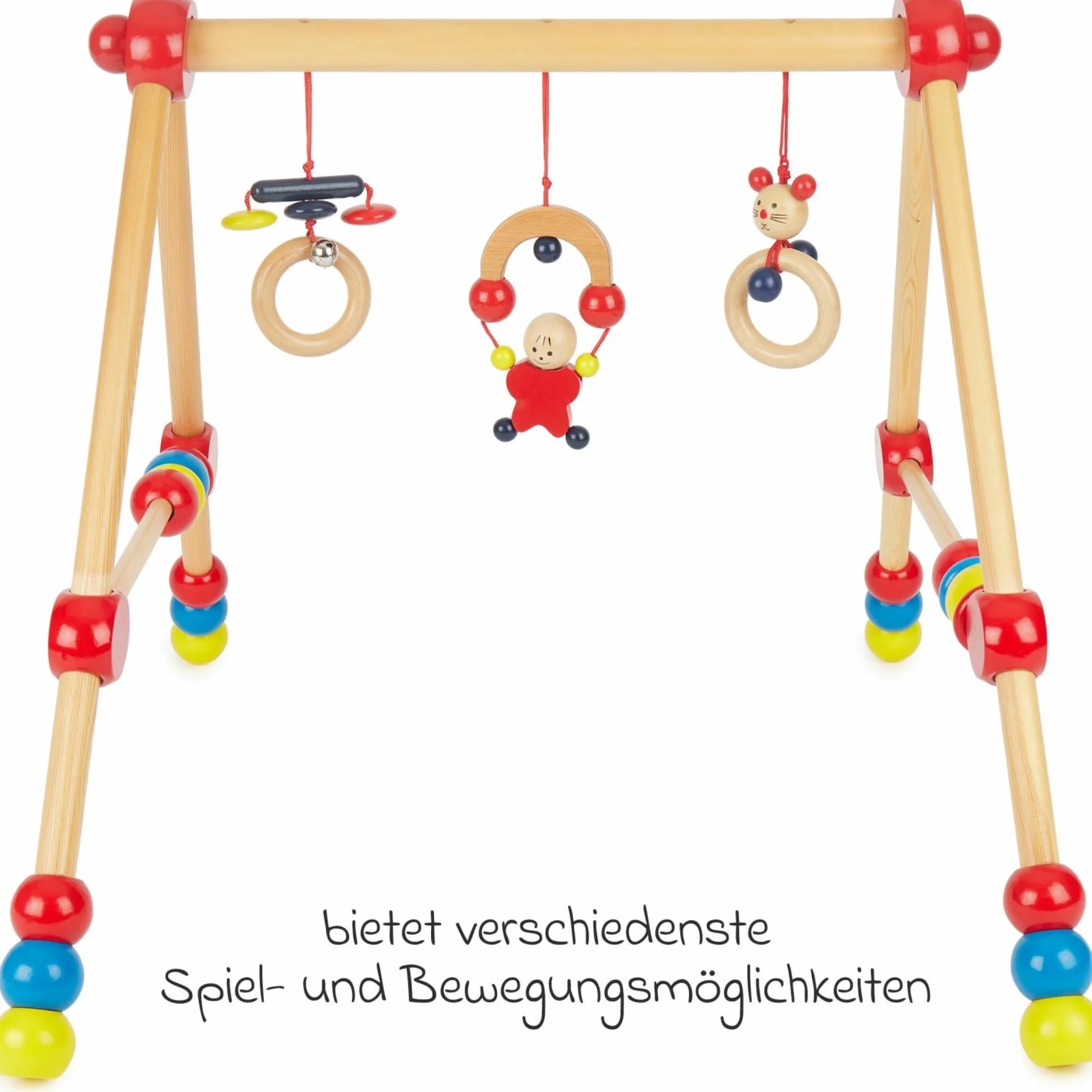 Spiel-Trapez Baby-Gym aus Holz höhenverstellbar
