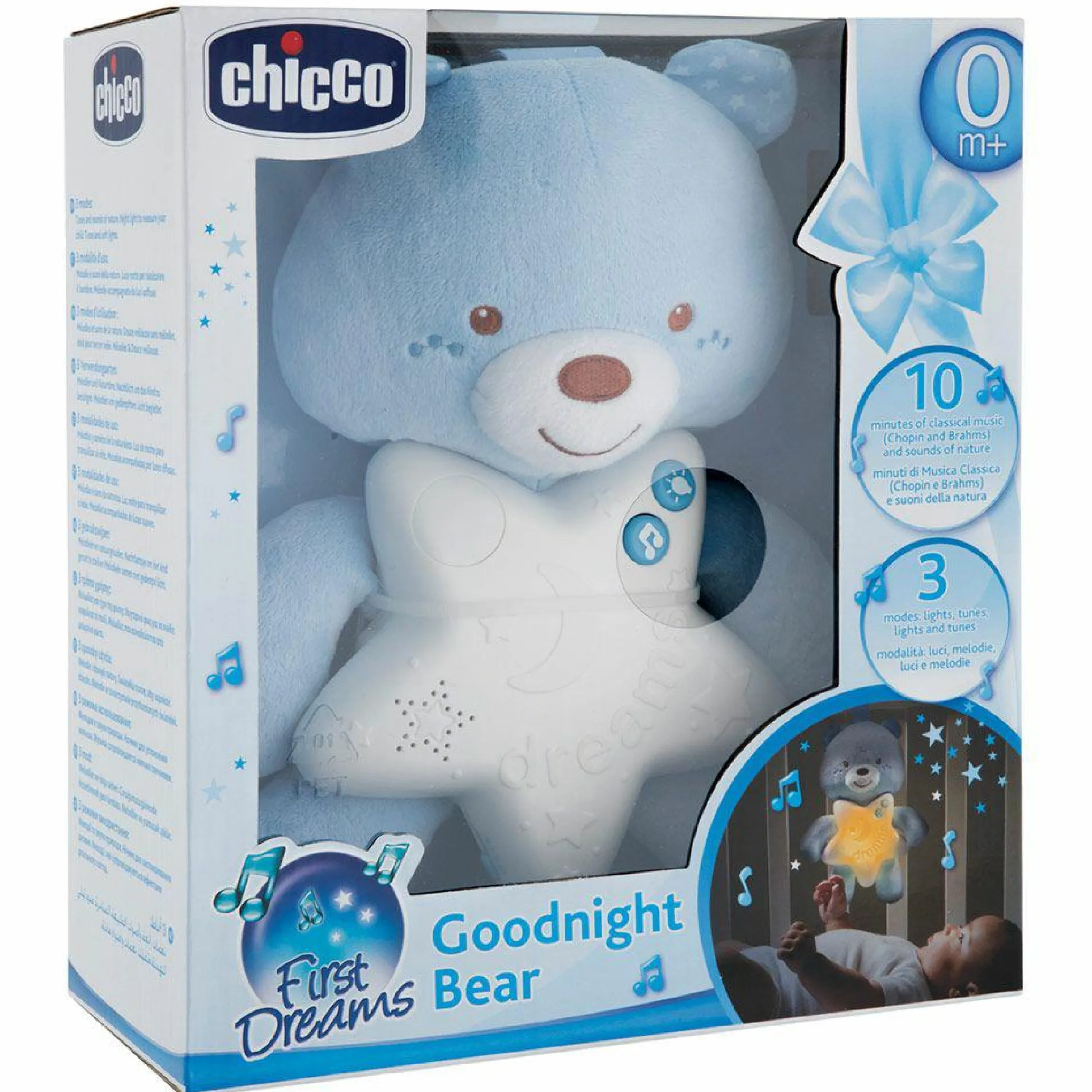 Spieluhr mit Nachtlicht Gute Nacht Bärchen - Blau