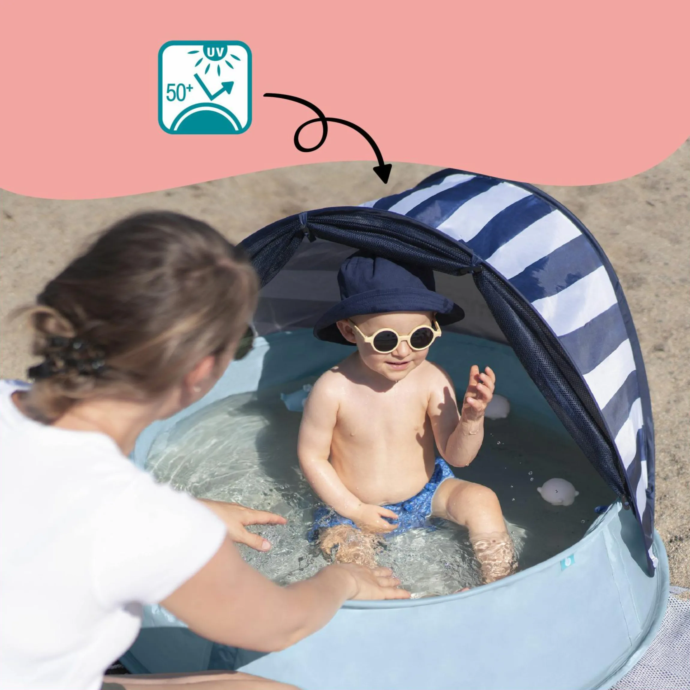 Spielzelt & Reisebett & Planschbecken 3in1 Aquani - Marinière