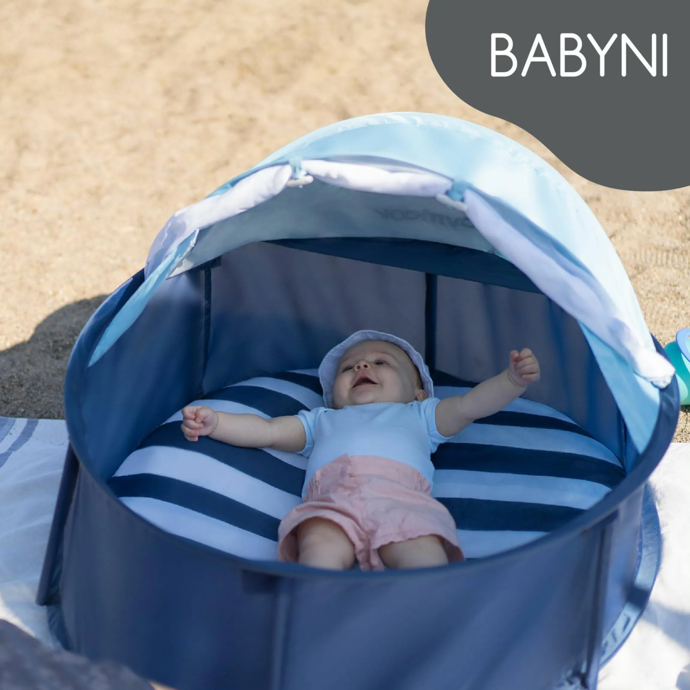 Spielzelt & Reisebett 2in1 Babyni - Marinière