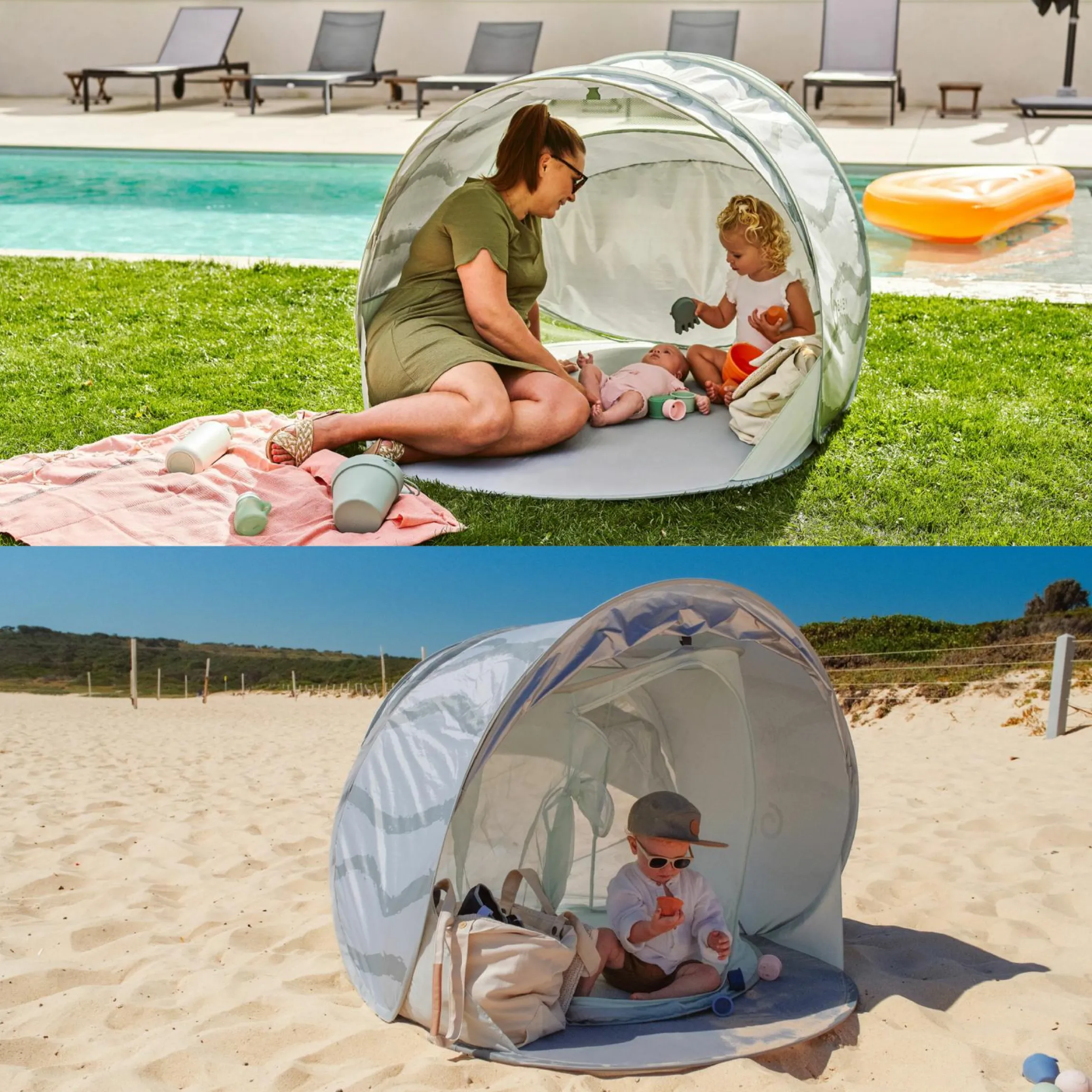 Spielzelt & Strandmuschel Moov & Protect - mit UV-Schutz 50+