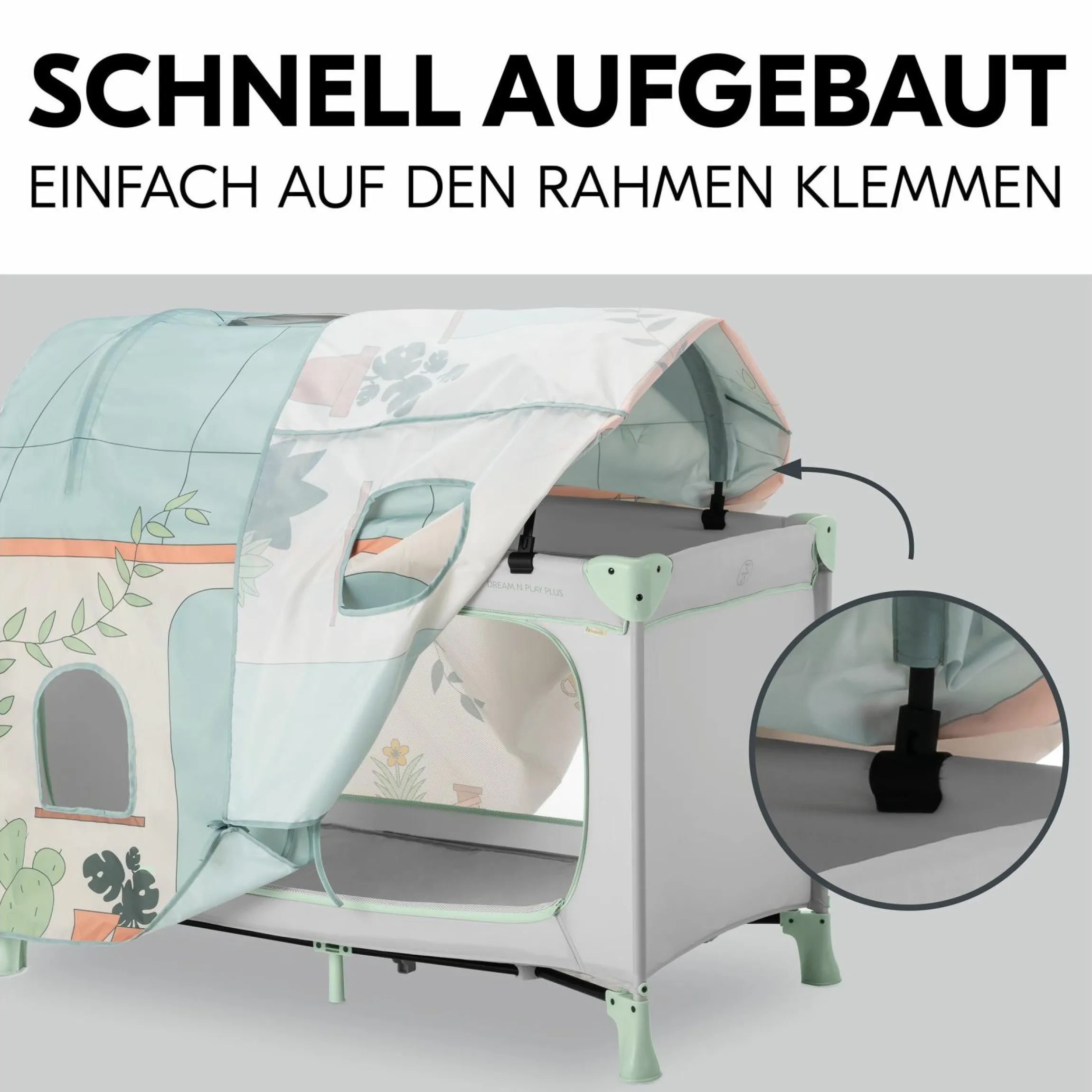 Spielzelt für Reisebett Travel Bed Cover - Plants