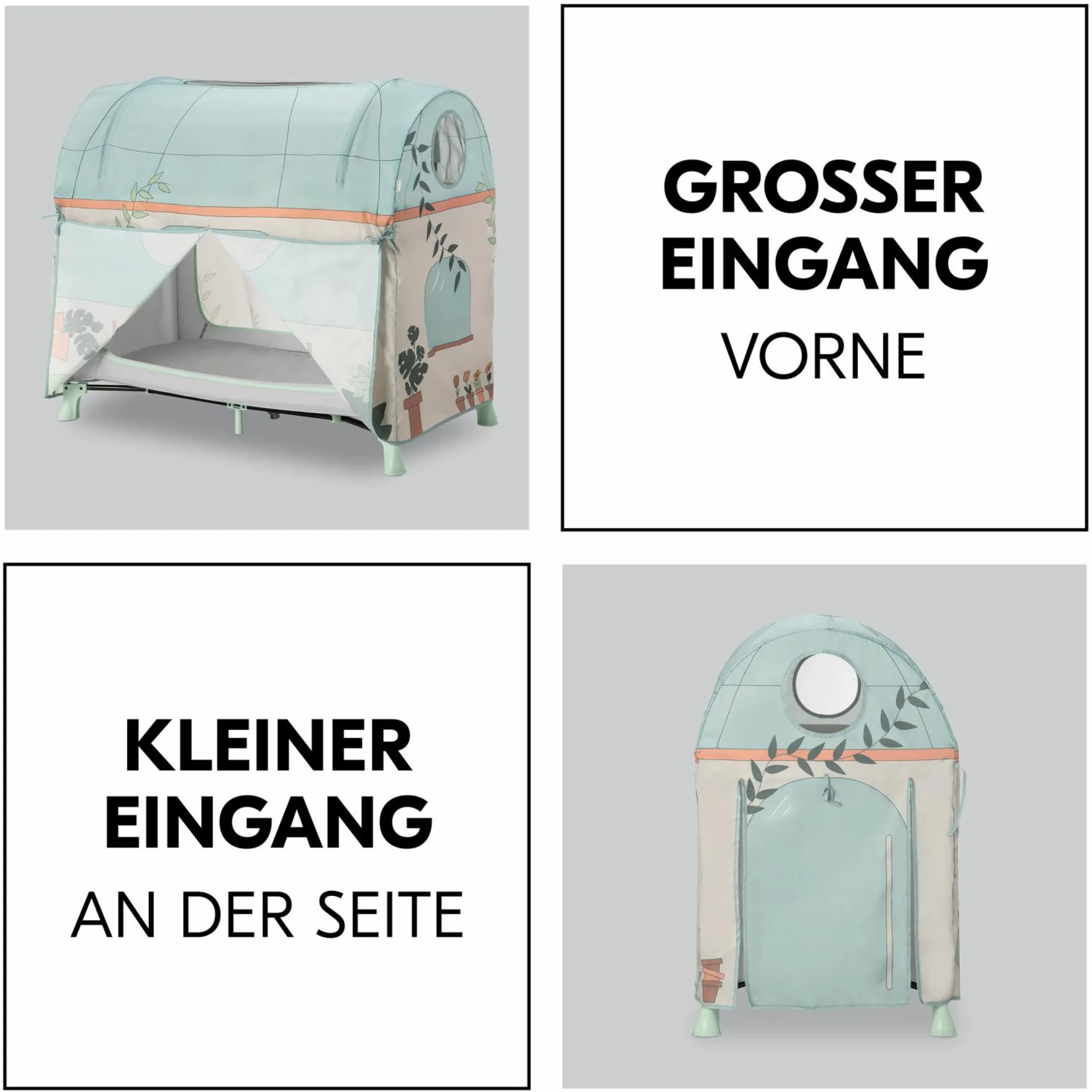 Spielzelt für Reisebett Travel Bed Cover - Plants