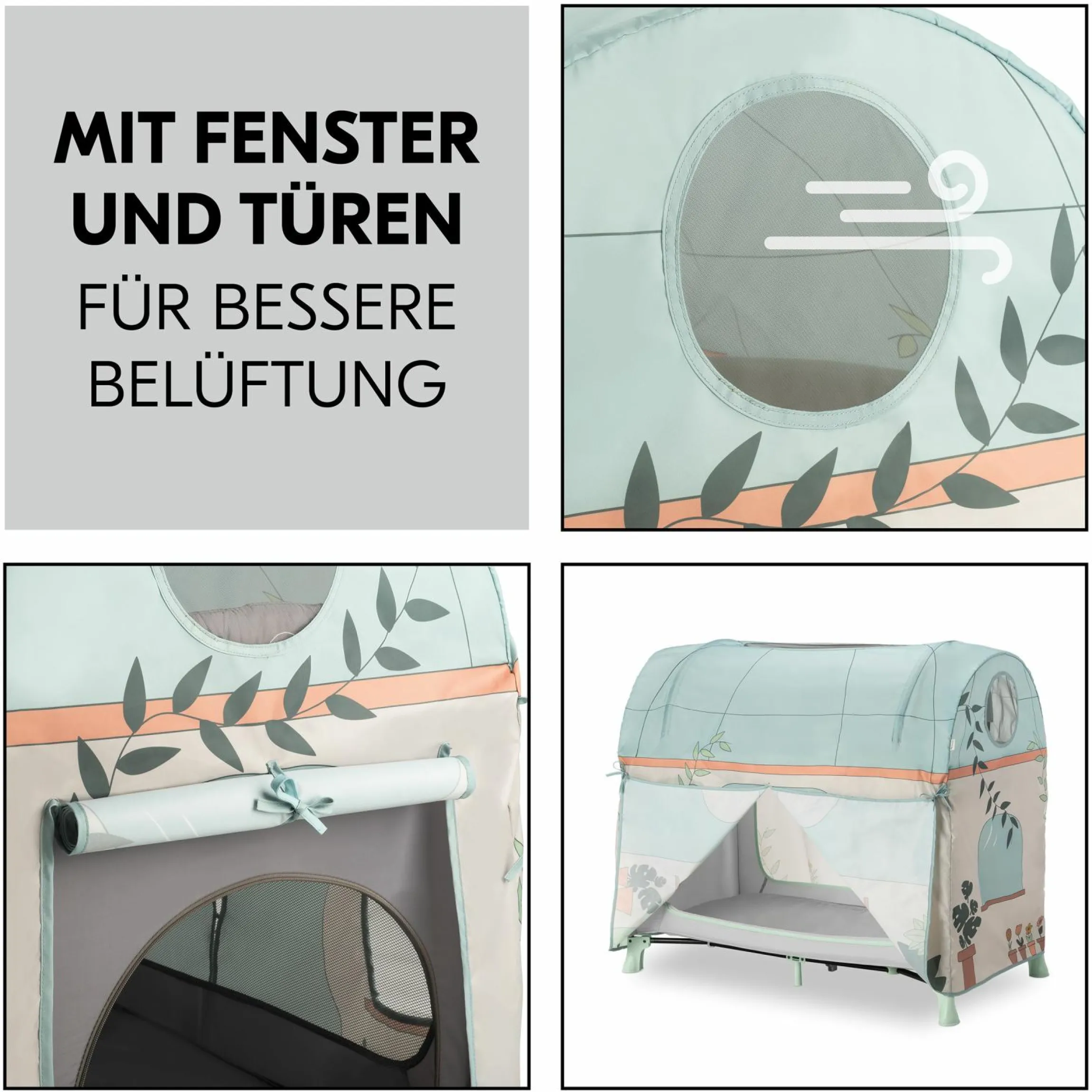 Spielzelt für Reisebett Travel Bed Cover - Plants