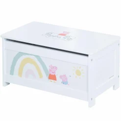 Spielzeugtruhe mit aufklappbarer Sitzfläche und Dämpfungsbeschlag - Peppa Pig - Weiß