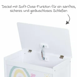 Spielzeugtruhe mit aufklappbarer Sitzfläche und Dämpfungsbeschlag - Peppa Pig - Weiß