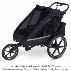 Sport Kit extragroßes Jogger-Luftrad (24,5 cm) für Fahrradanhänger Tour - Black - Kollektion 2025