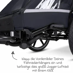 Sport Kit extragroßes Jogger-Luftrad (24,5 cm) für Fahrradanhänger Tour - Black - Kollektion 2025