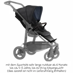 Sport-Einheit XXL Sportsitz für Mono 3/4 & Pro - Premium Schwarz - Kollektion 2025