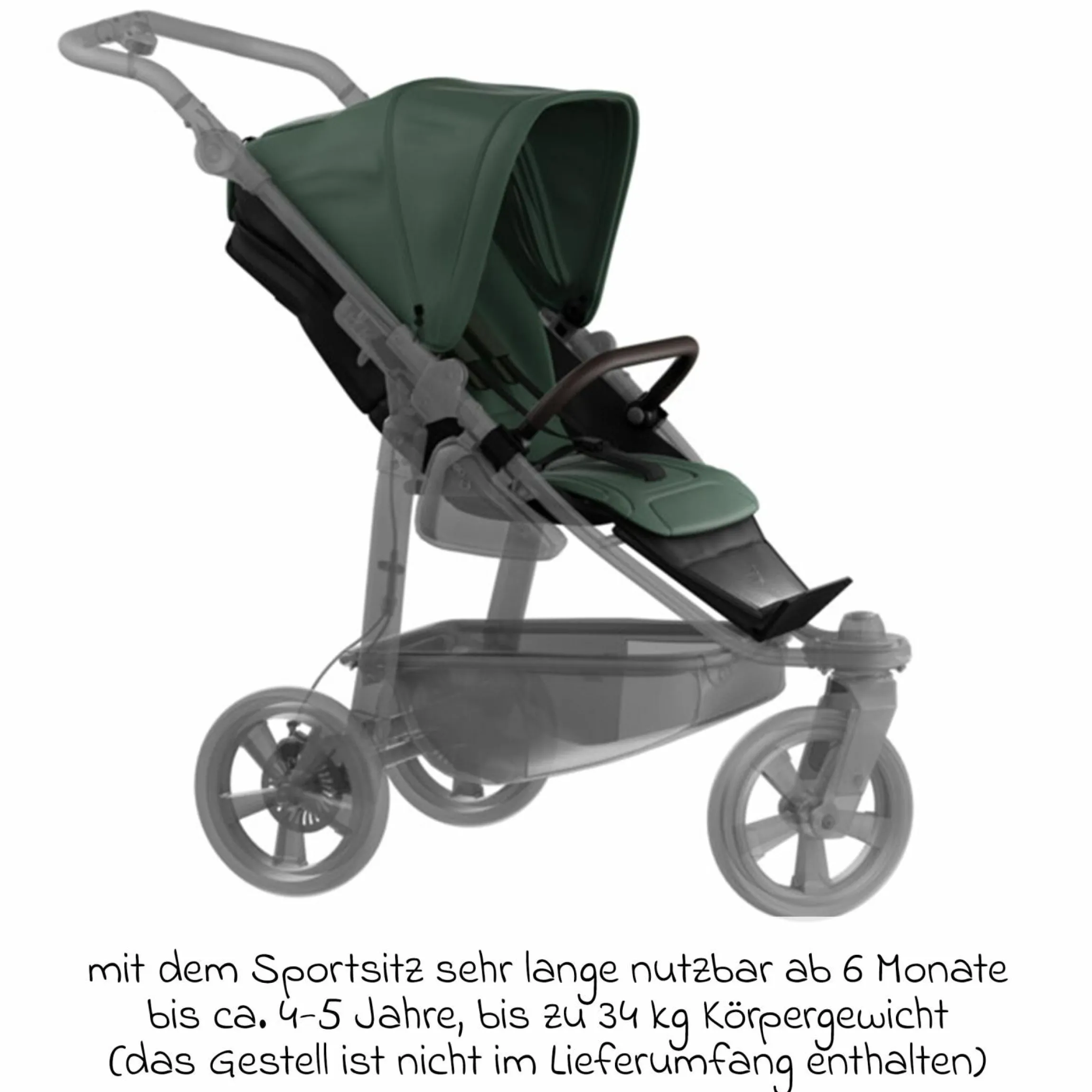 Sport-Einheit XXL Sportsitz für Mono 3/4 & Pro - Olive - Kollektion 2025
