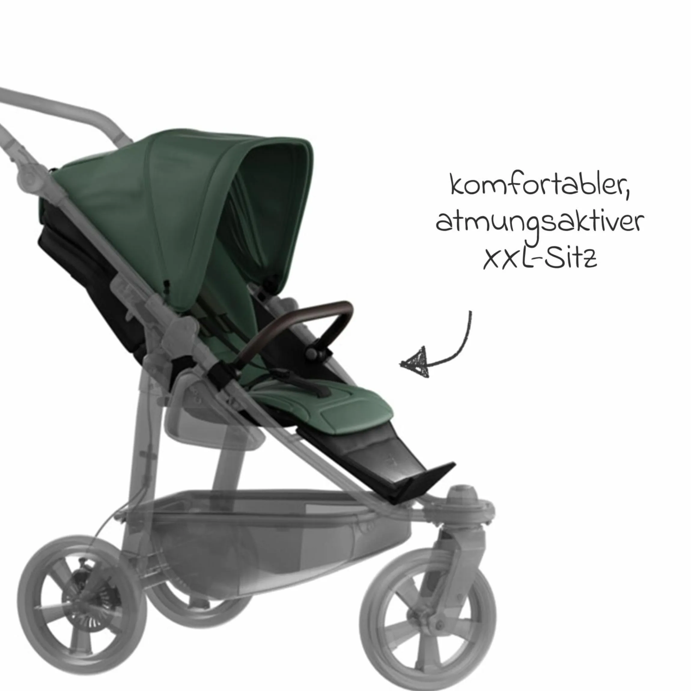 Sport-Einheit XXL Sportsitz für Mono 3/4 & Pro - Olive - Kollektion 2025