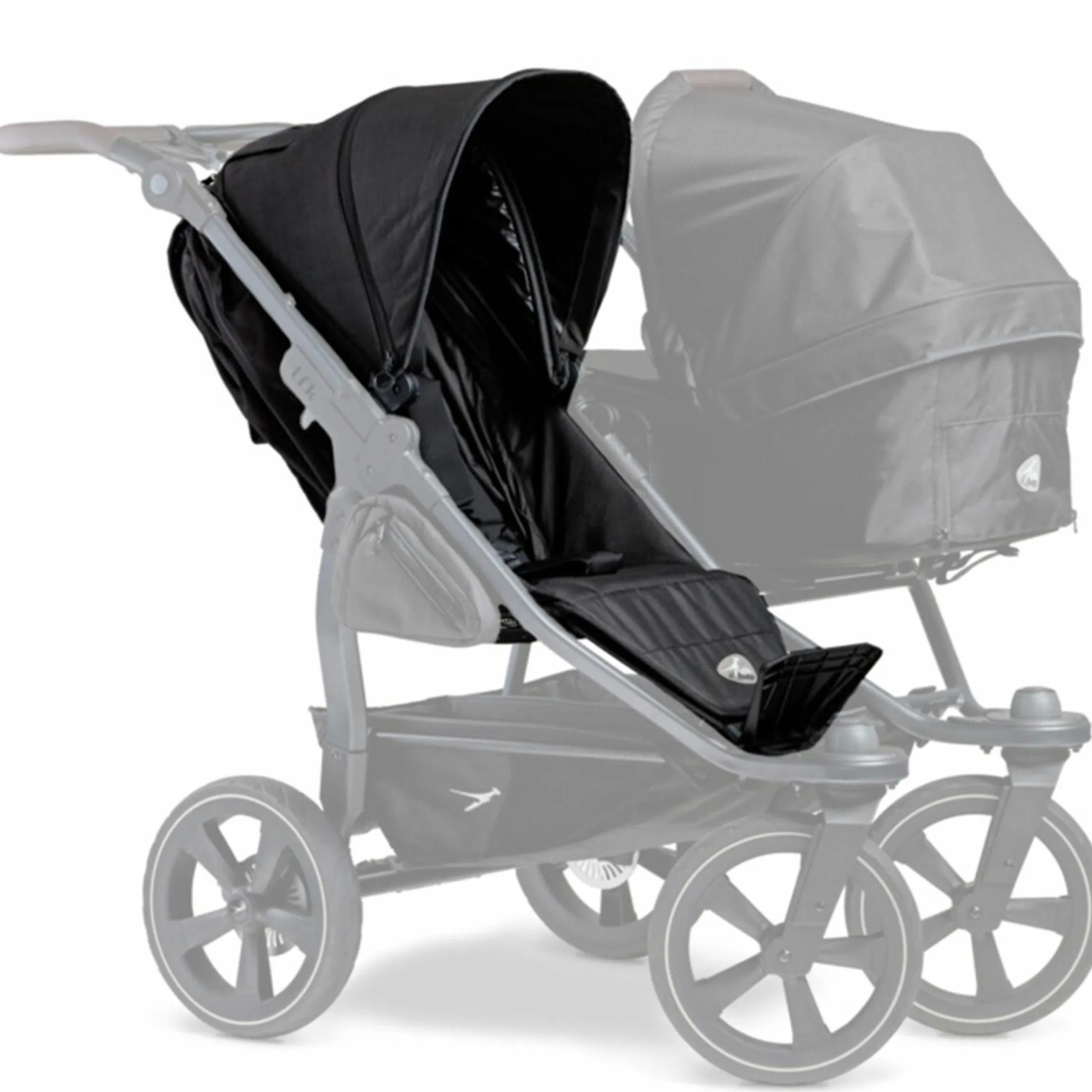 Sportsitz (1 x XXL-Komfort-Sitz) für Duo 2 für Kinder bis 45 kg - Schwarz - Kollektion 2025