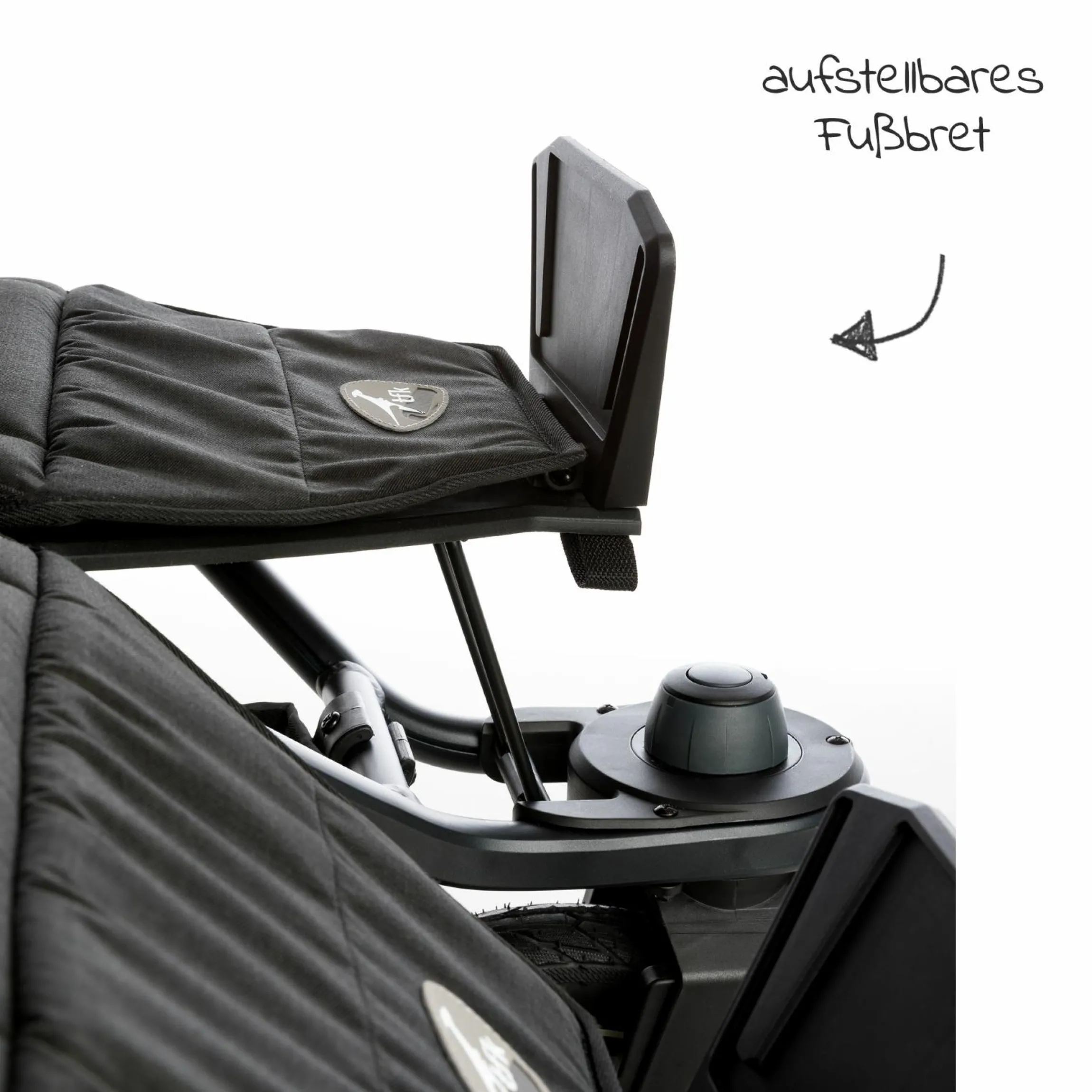Sportsitz (1 x XXL-Komfort-Sitz) für Duo 2 für Kinder bis 45 kg - Schwarz - Kollektion 2025