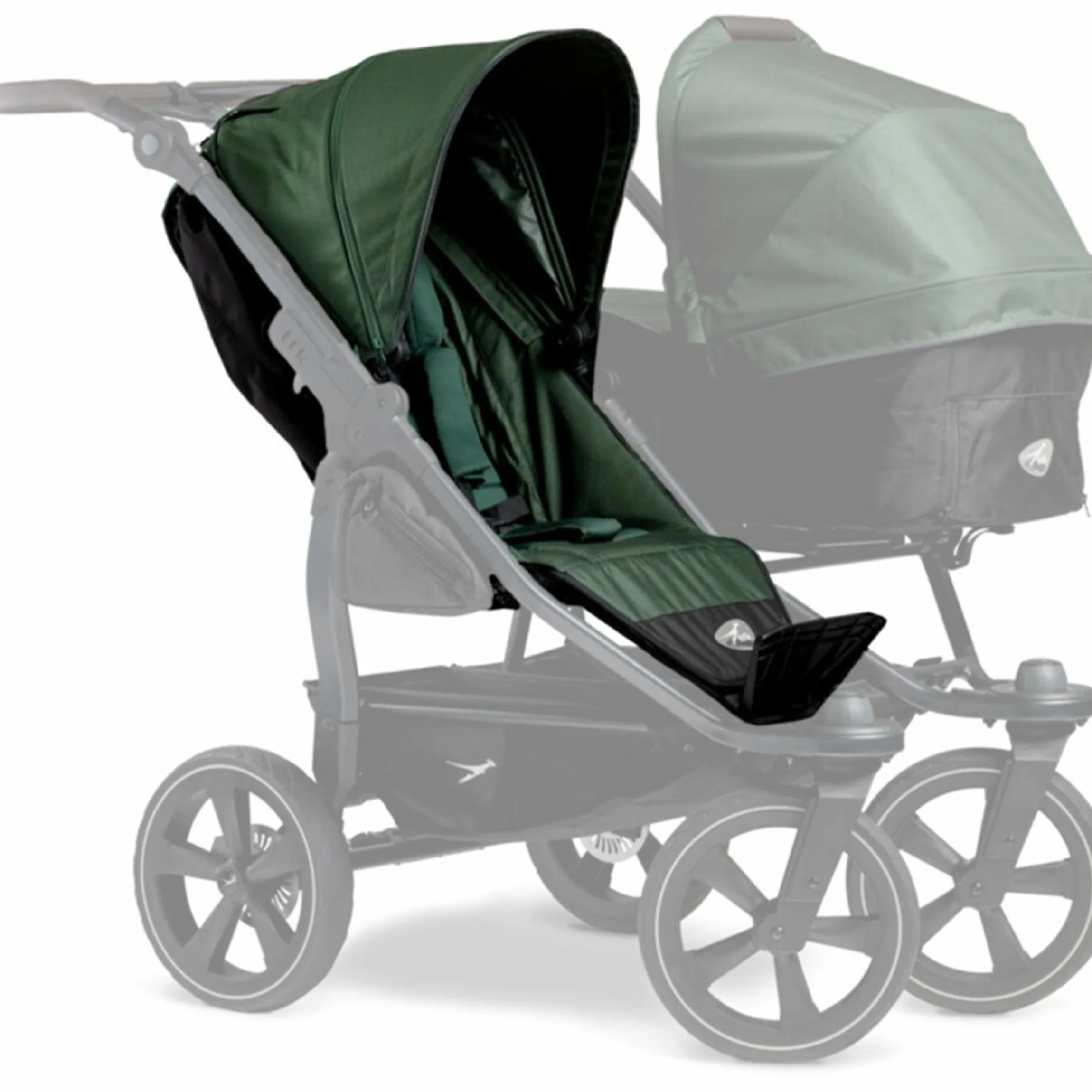 Sportsitz (1 x XXL-Komfort-Sitz) für Duo 2 für Kinder bis 45 kg - Olive - Kollektion 2025