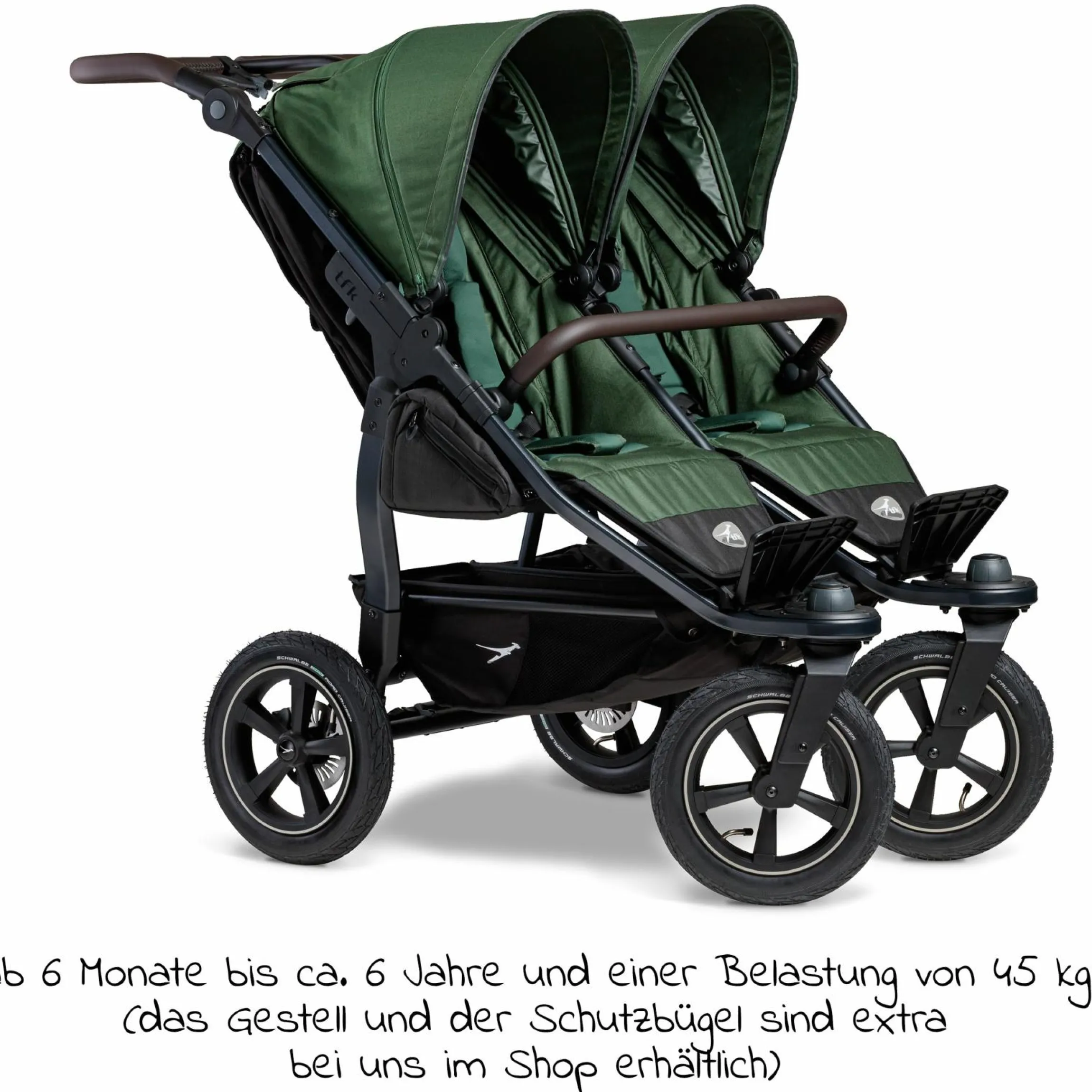 Sportsitz (1 x XXL-Komfort-Sitz) für Duo 2 für Kinder bis 45 kg - Olive - Kollektion 2025