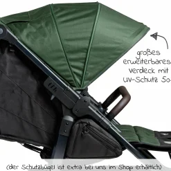 Sportsitz (1 x XXL-Komfort-Sitz) für Duo 2 für Kinder bis 45 kg - Olive - Kollektion 2025