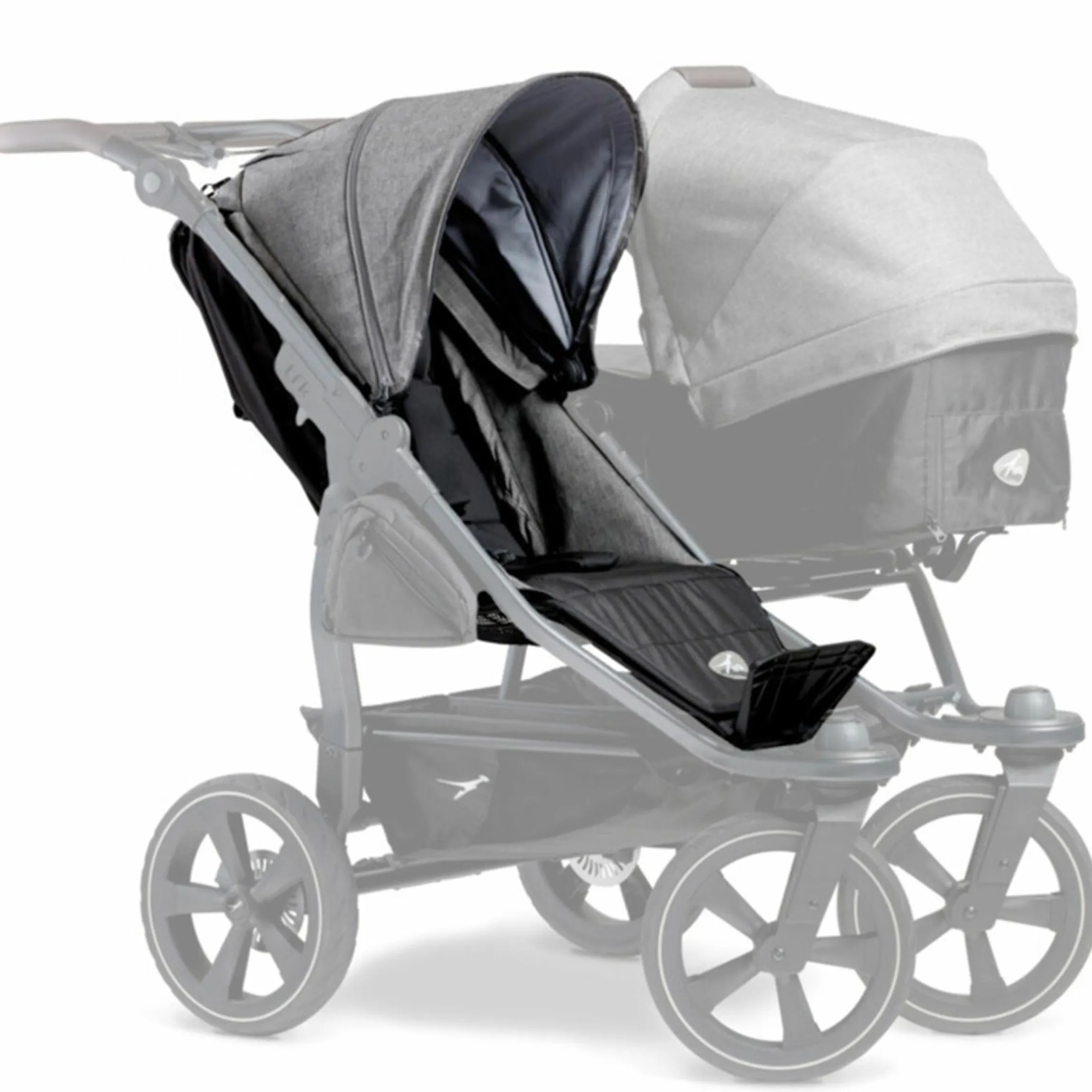 Sportsitz (1 x XXL-Komfort-Sitz) für Duo 2 für Kinder bis 45 kg - Premium Grau - Kollektion 2025