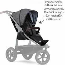 Sportsitz für Mono 2 XXL Komfort-Sitz für Kinder bis 34 kg - Premium Anthrazit