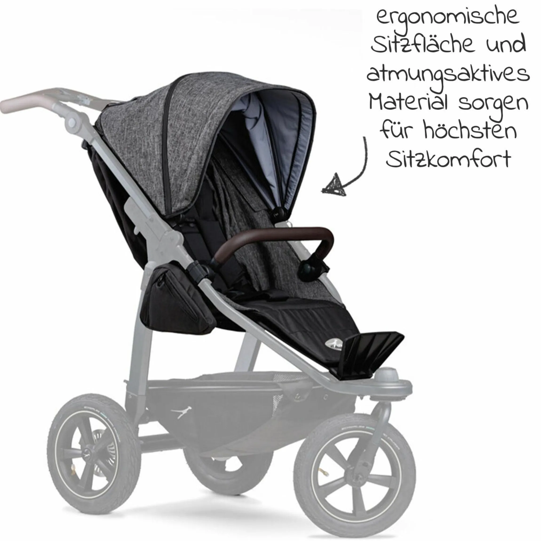 Sportsitz für Mono 2 XXL Komfort-Sitz für Kinder bis 34 kg - Premium Anthrazit
