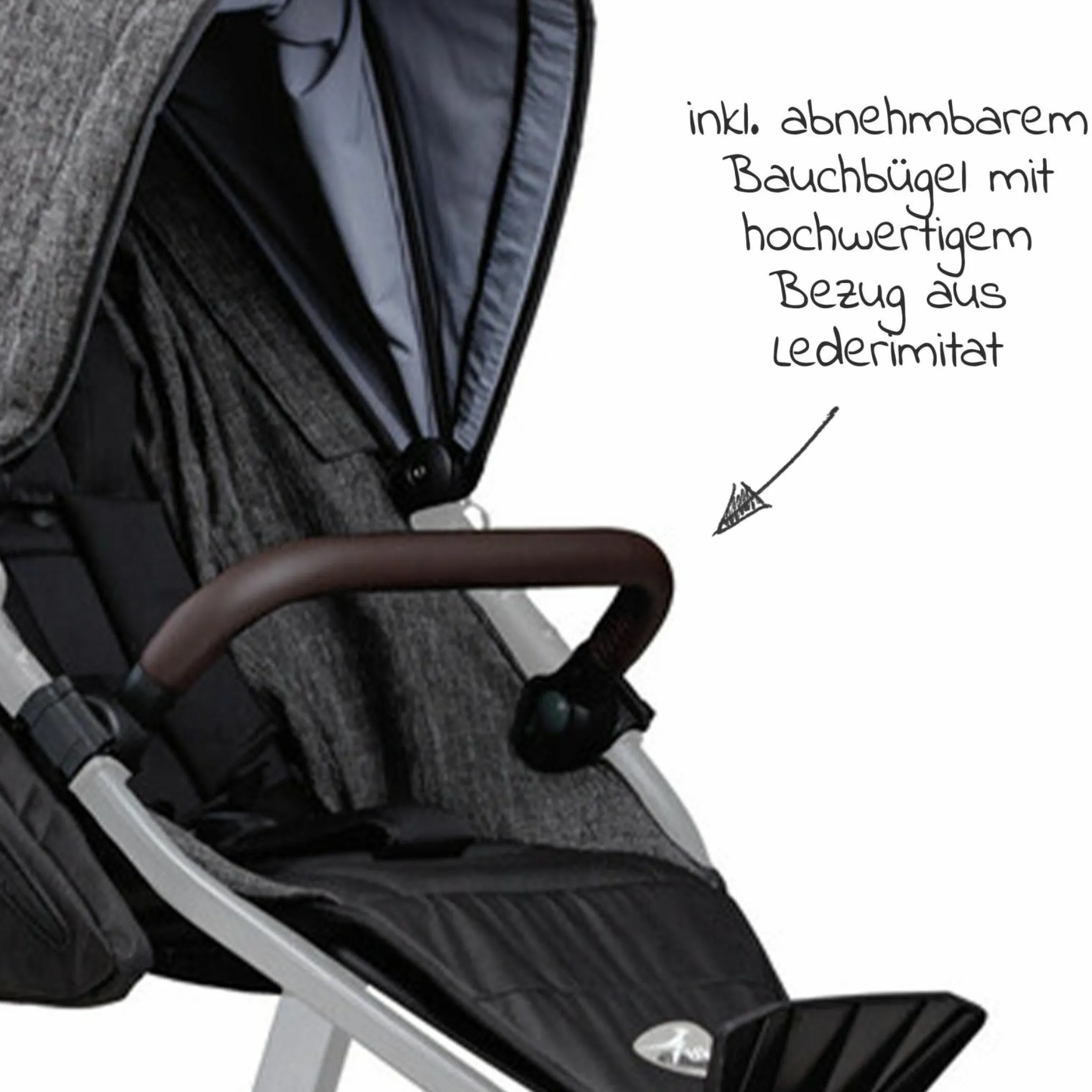 Sportsitz für Mono 2 XXL Komfort-Sitz für Kinder bis 34 kg - Premium Anthrazit