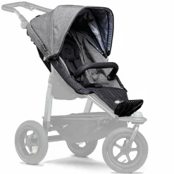 Sportsitz für Mono - XXL Komfort-Sitz inkl. Wetterschutz für Kinder bis 34 kg - Premium Grau