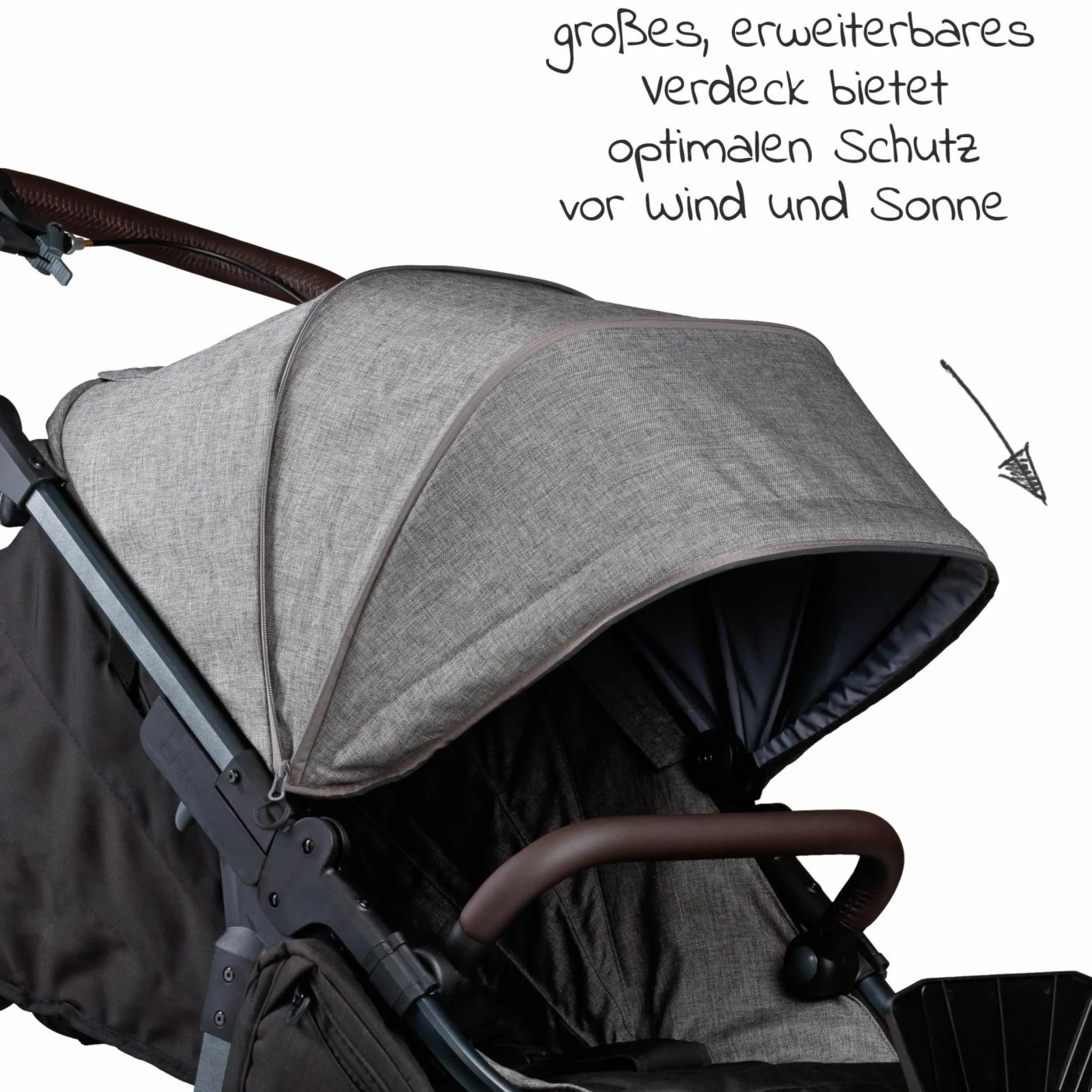 Sportsitz für Mono 2 XXL Komfort-Sitz für Kinder bis 34 kg - Premium Grau