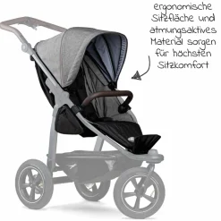 Sportsitz für Mono 2 XXL Komfort-Sitz für Kinder bis 34 kg - Premium Grau