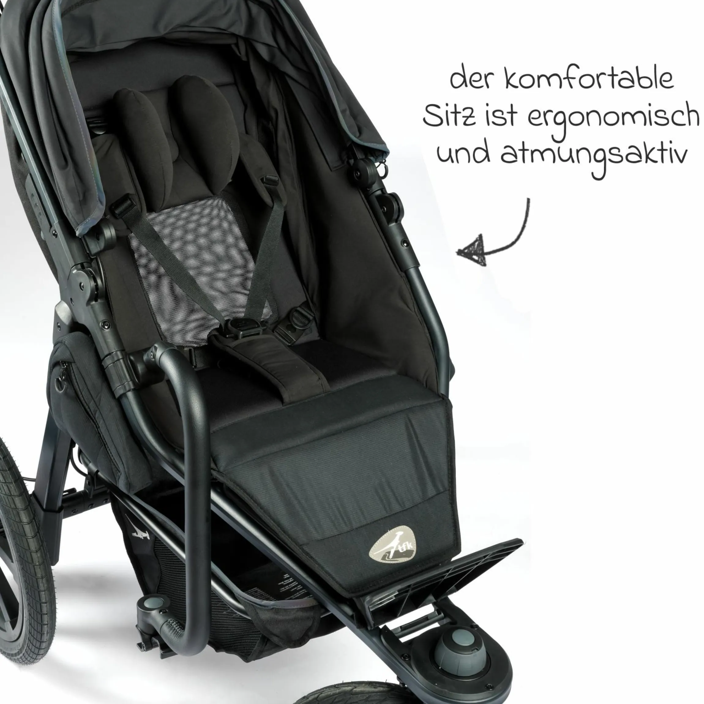 Sportsitz für Pro XXL-Komfort-Sitz für Kinder bis 34 kg - Anthrazit