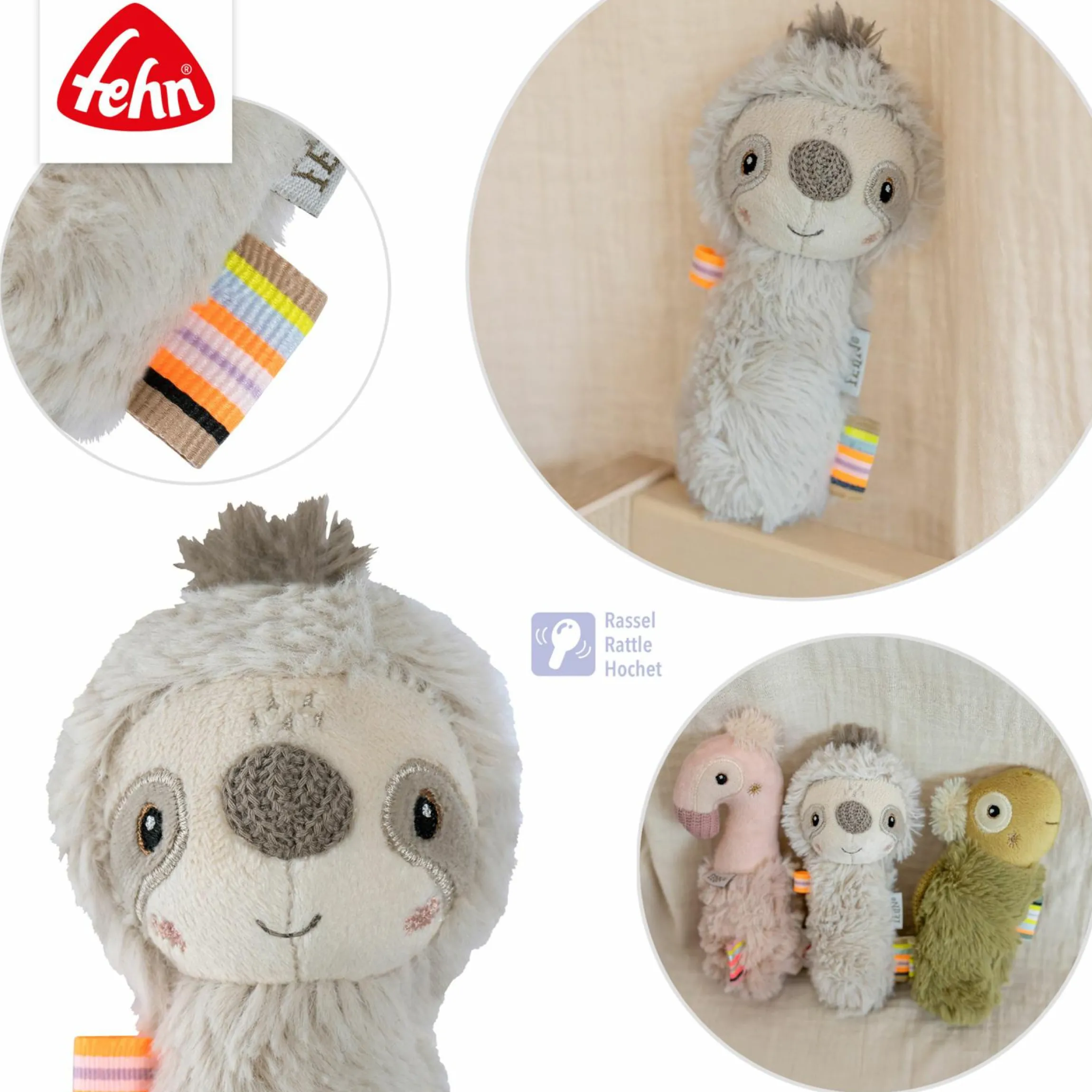 Stabrassel 16 cm - Faultier