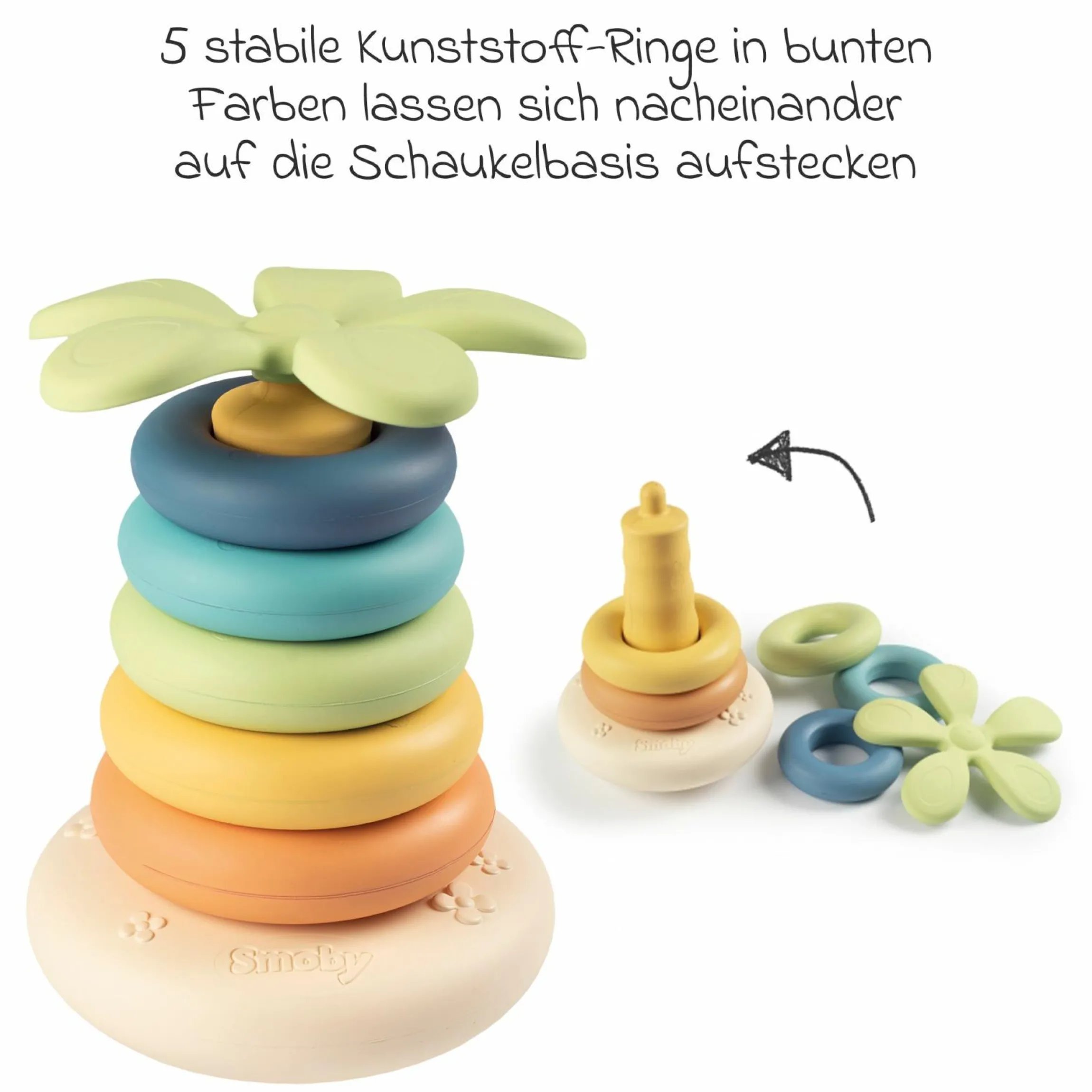 Stapelturm Stehauf-Ringpyramide Green - aus nachhaltigen Rohstoffen