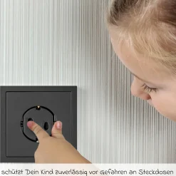 Steckdosenkappe 20er Pack einfache Montage ohne Kleben und Schrauben - Schwarz