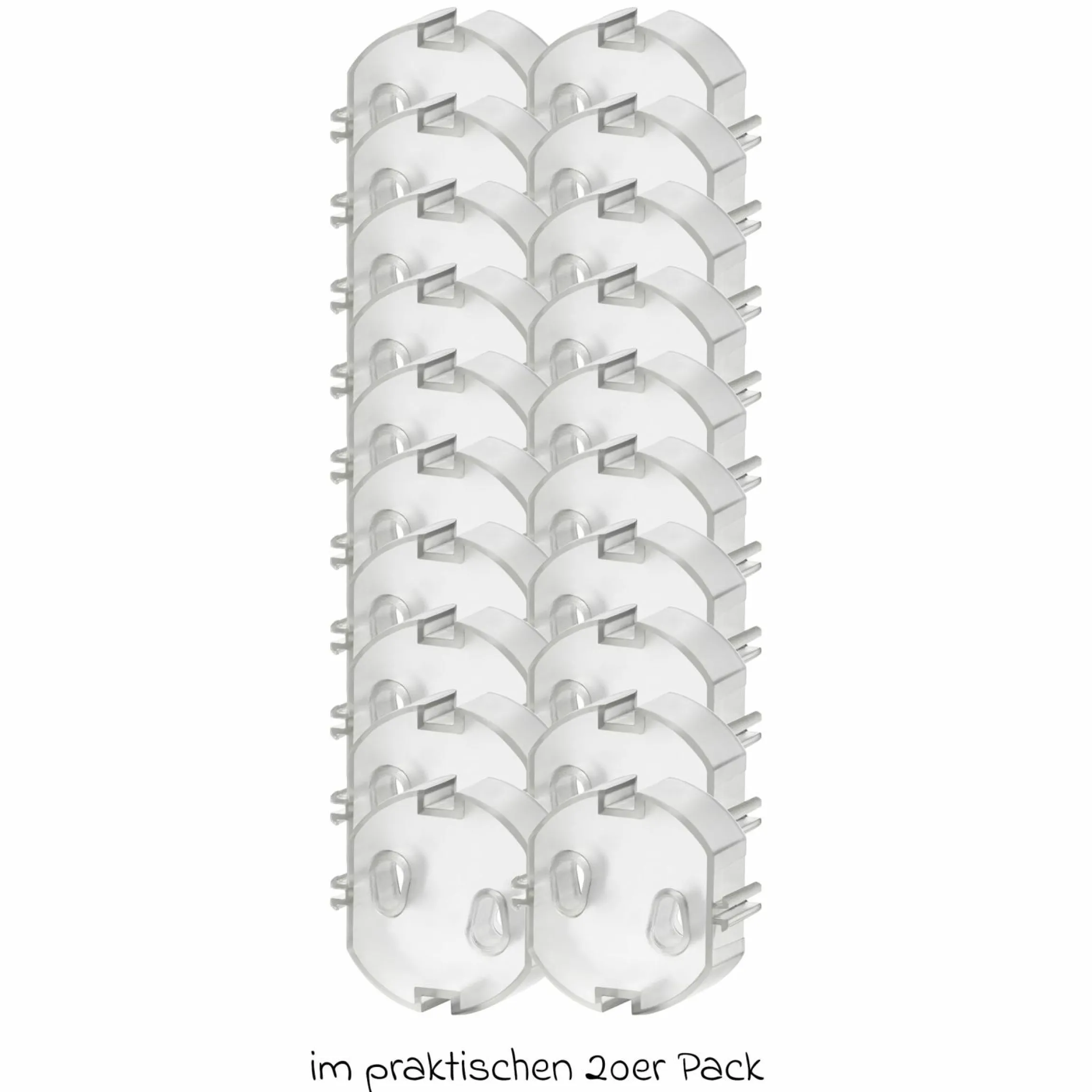 Steckdosenkappe 20er Pack einfache Montage ohne Kleben und Schrauben - Transparent