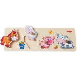 Steckpuzzle Bauernhof-Tierkinder - 4 Teile