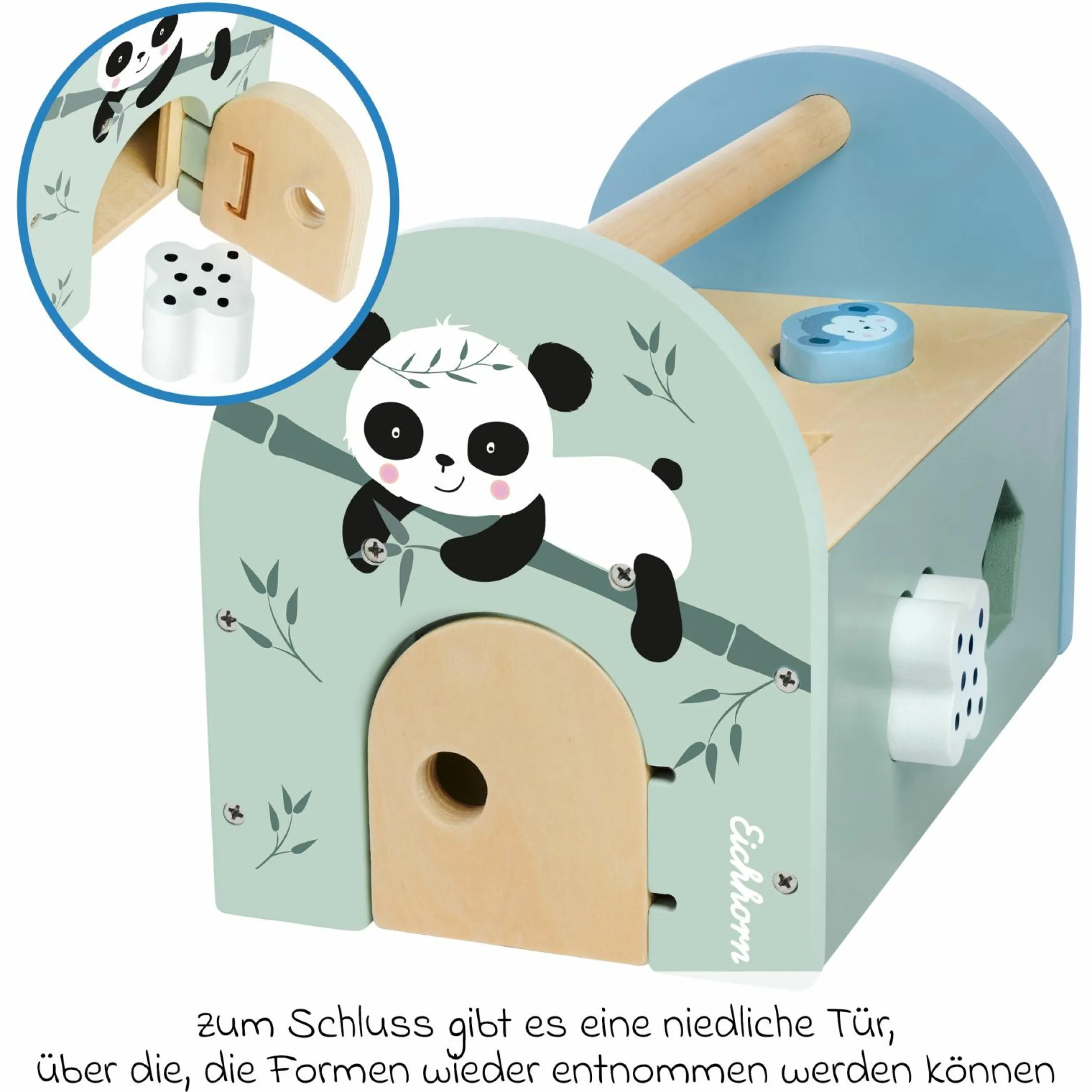Steckspiel / Steckbox mit 8 Steinen - Panda