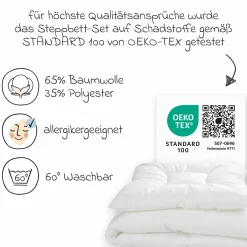 Steppbett-Set Basic 100 x 135 cm + 40 x 60 cm