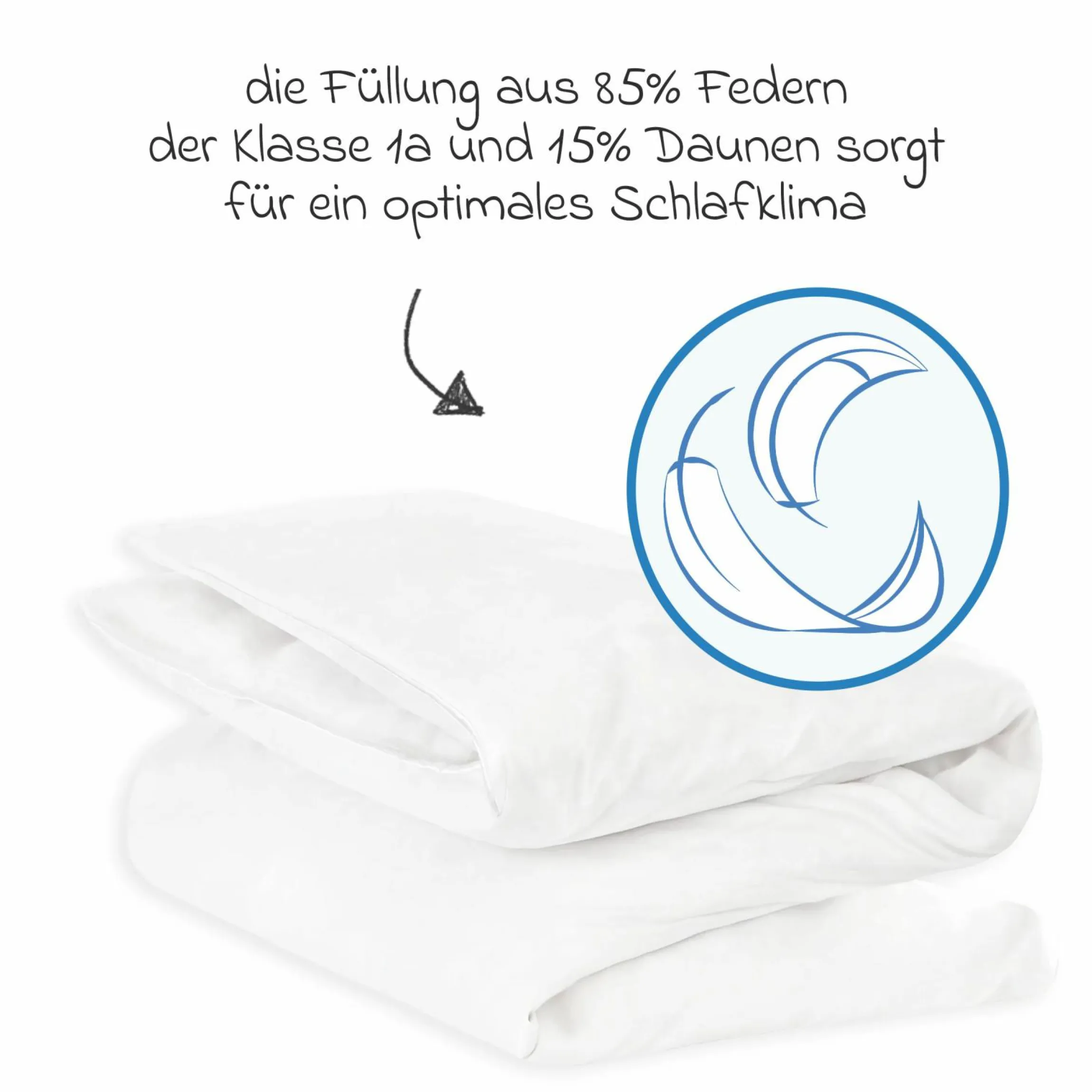 Steppbett-Set Federn & Daunen 100 x 135 cm + 40 x 60 cm