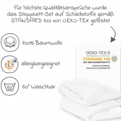 Steppbett-Set Federn & Daunen 100 x 135 cm + 40 x 60 cm