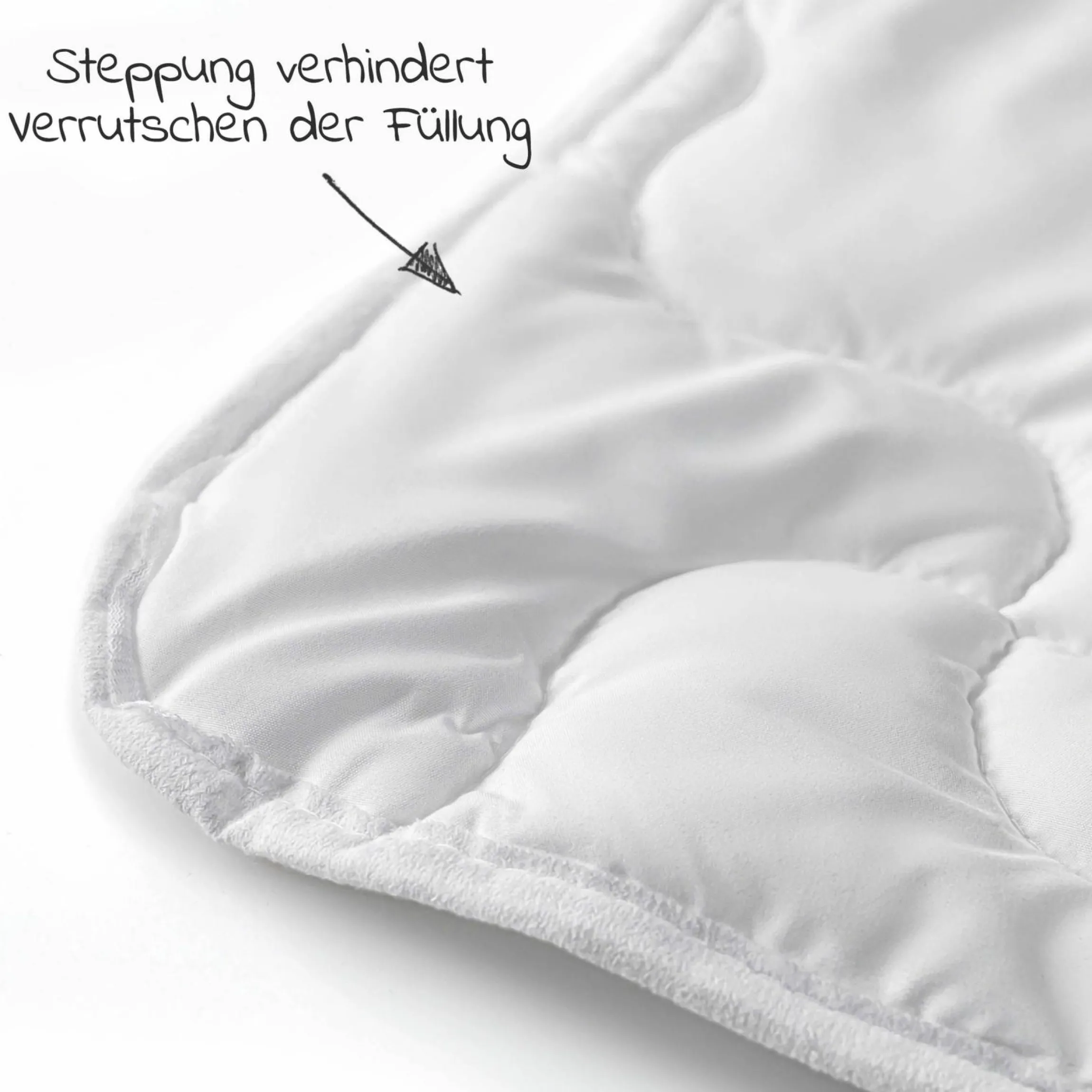 Steppbett-Set Premium Complete 80 x 80 + 35 x 40 cm - Weiß