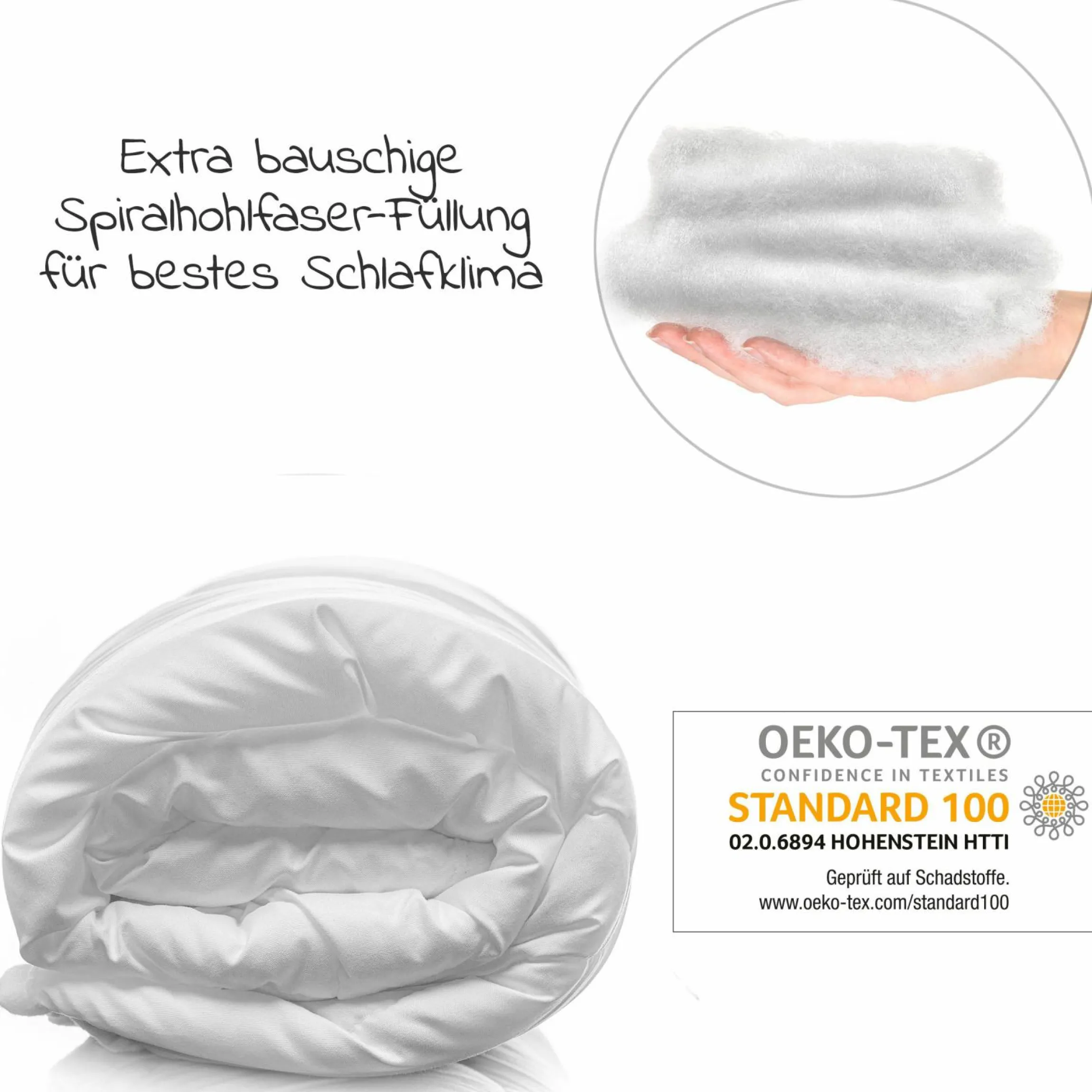 Steppbett-Set Premium Complete 100 x 135 + 40 x 60 cm - Weiß