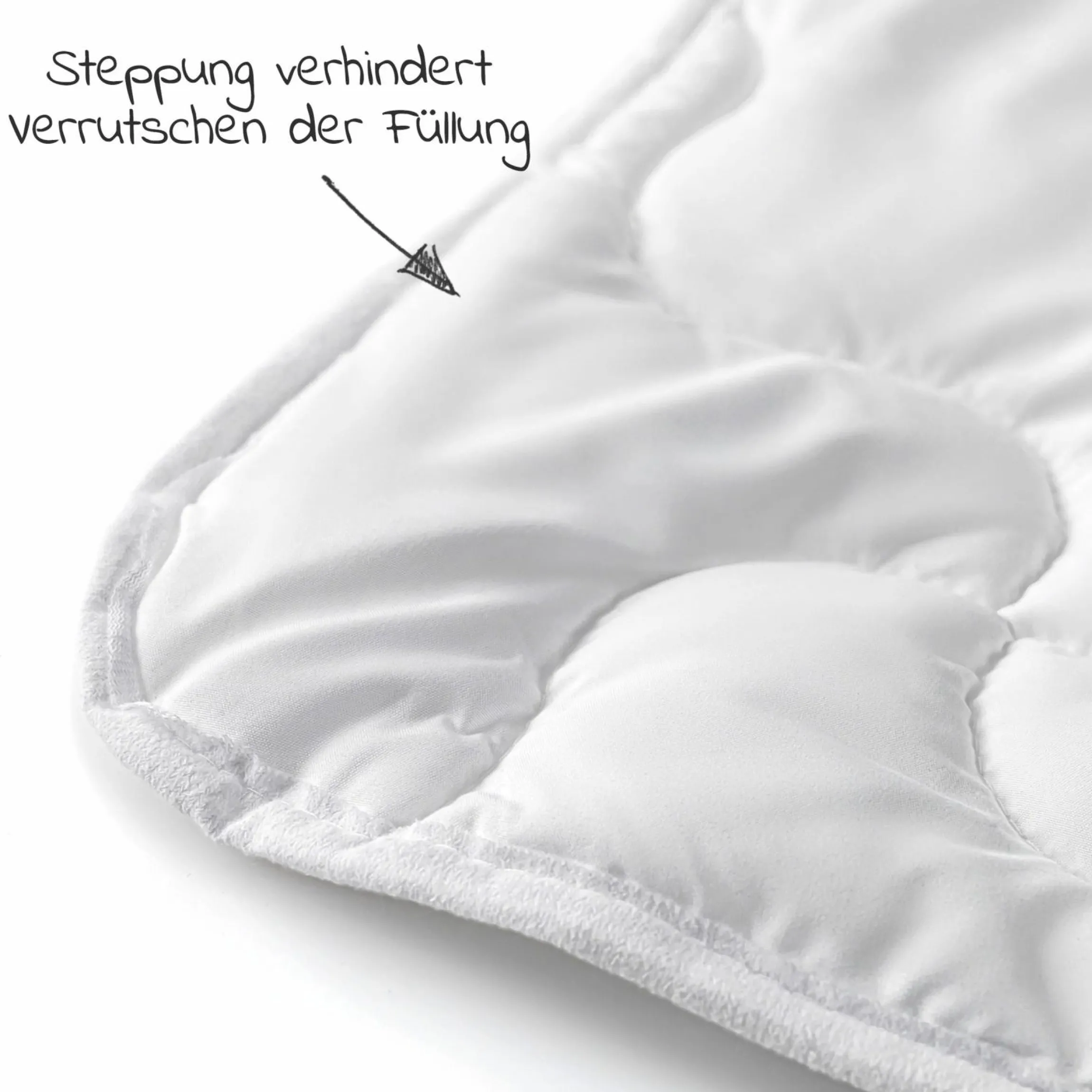 Steppbett-Set Premium Complete 100 x 135 + 40 x 60 cm - Weiß