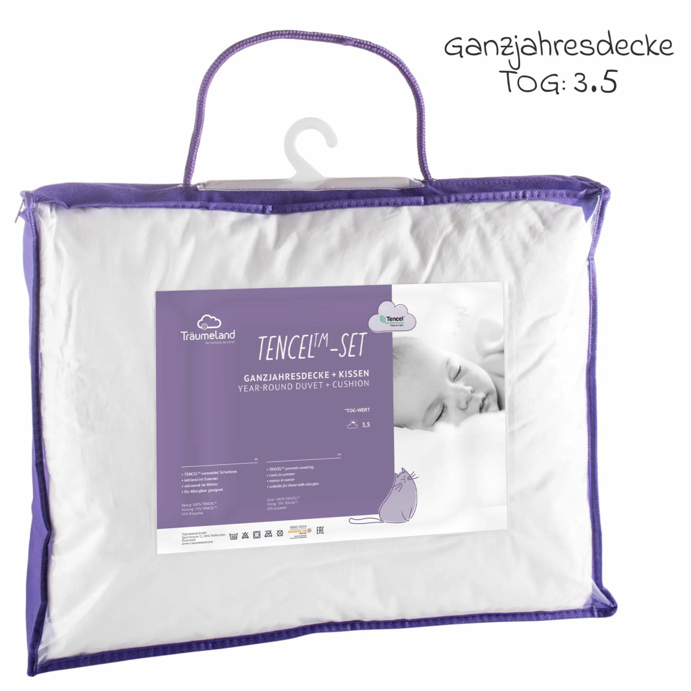 Steppbett-Set Vier Jahreszeiten TENCEL™ 100 x 135 cm + 40 x 60 cm