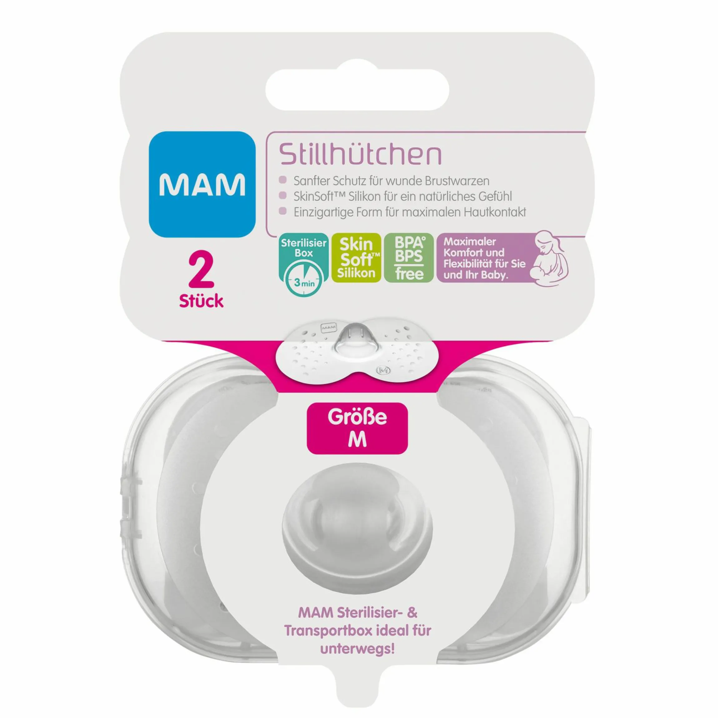 Stillhütchen 2er Pack mit Aufbewahrungsbox - Gr. M